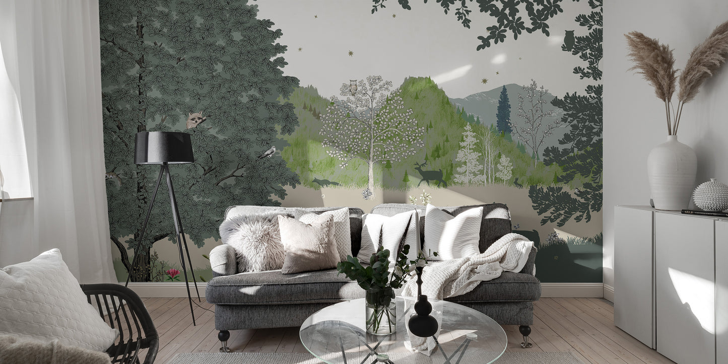 Monochrome safari animals wallpaper design