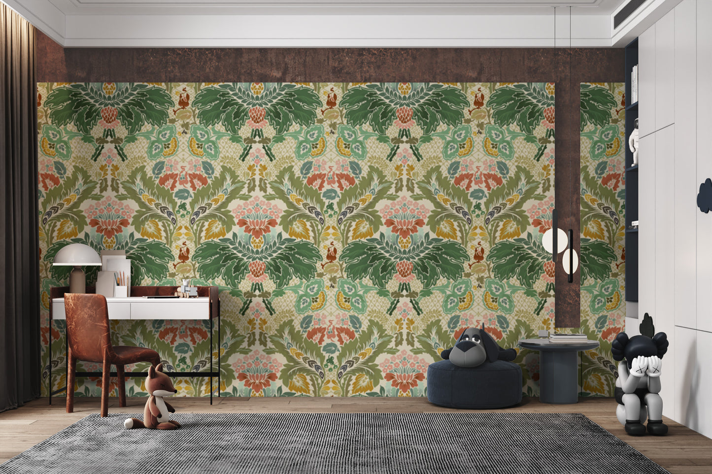 Victorian Ivory Bloom wallpaper creating a peaceful, vintage vibe.