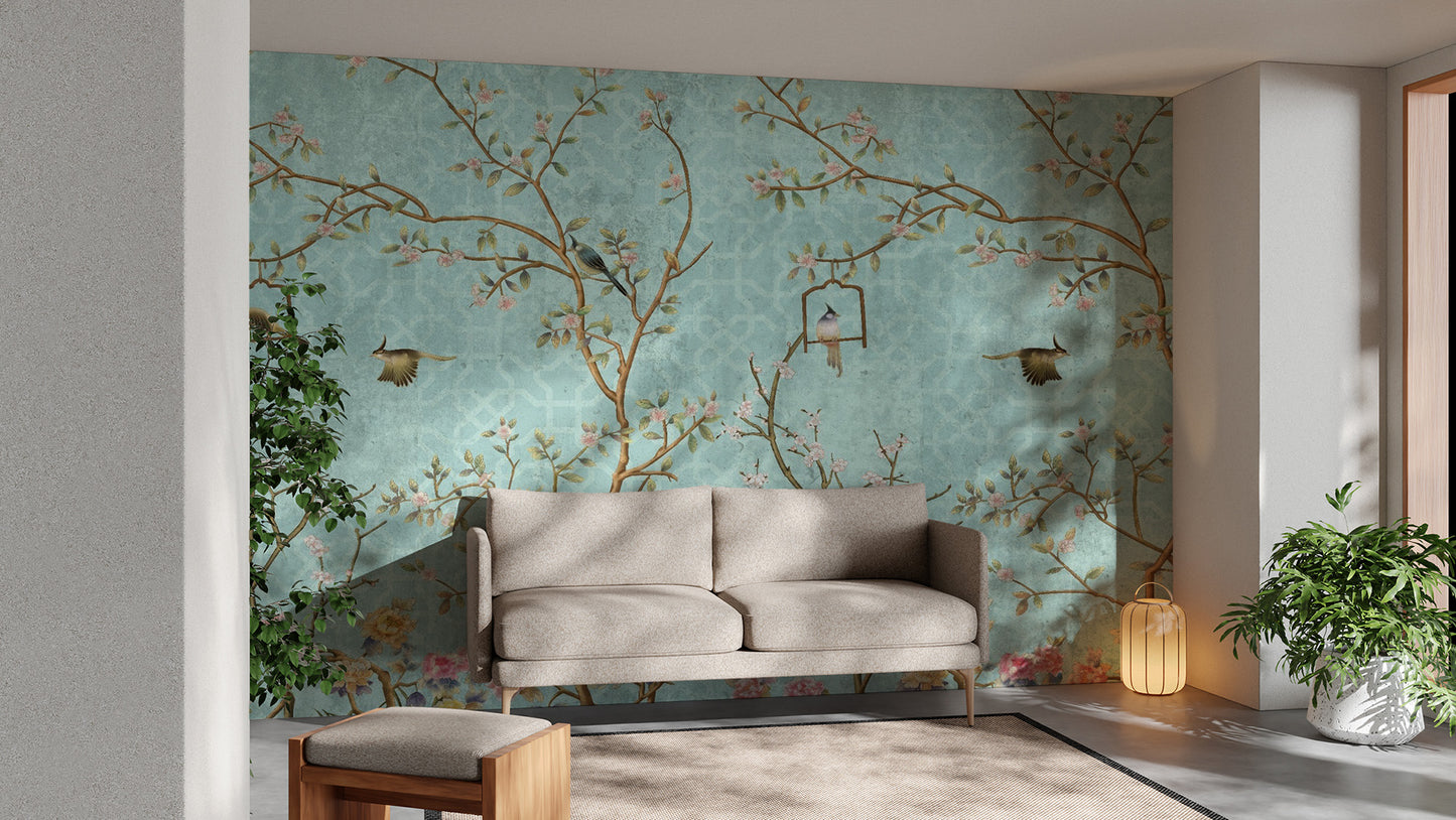 Artistic 3D Chinoiserie Wallpaper