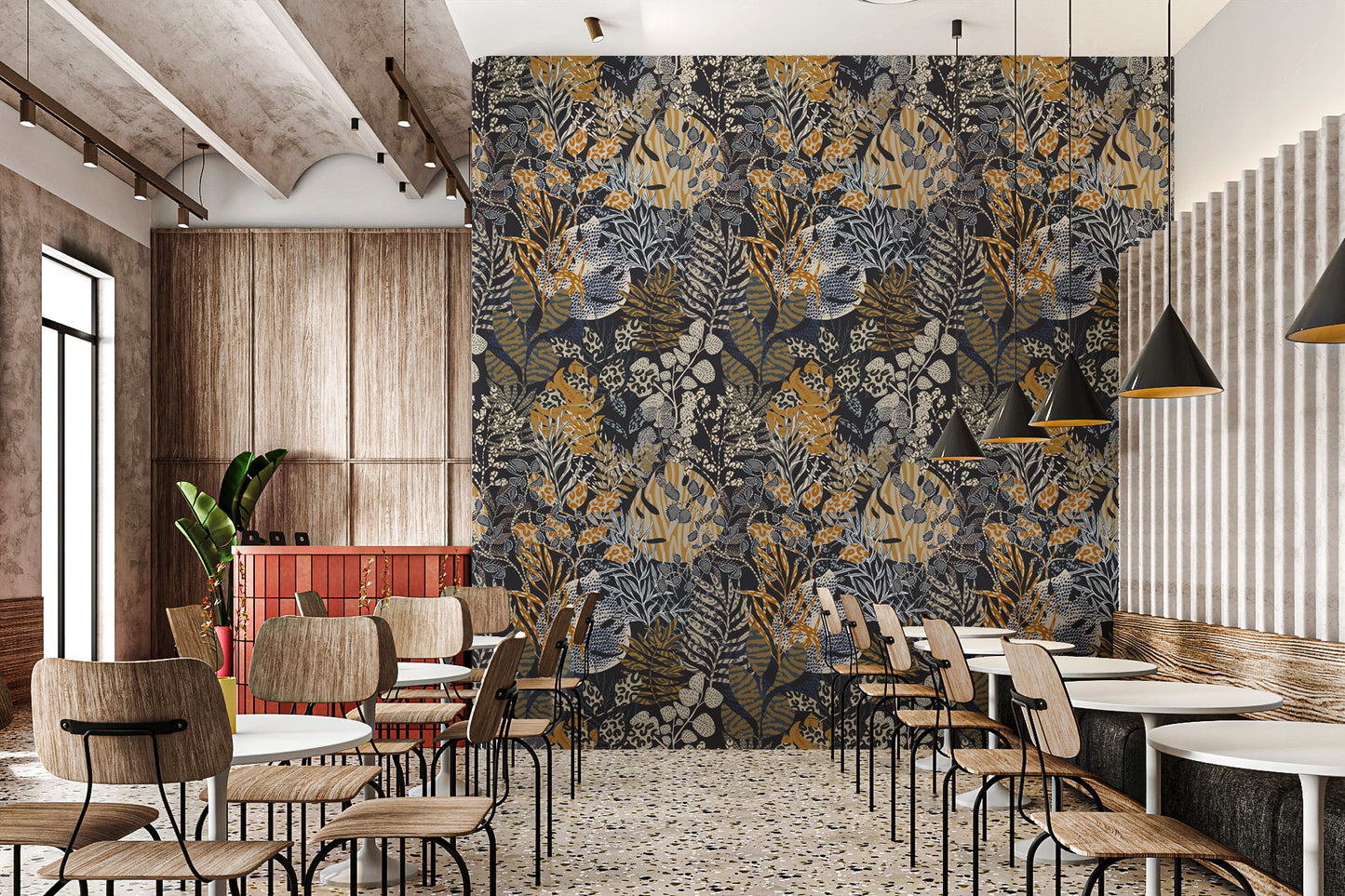 Artistic Botanical Nocturne Wall Art Mural