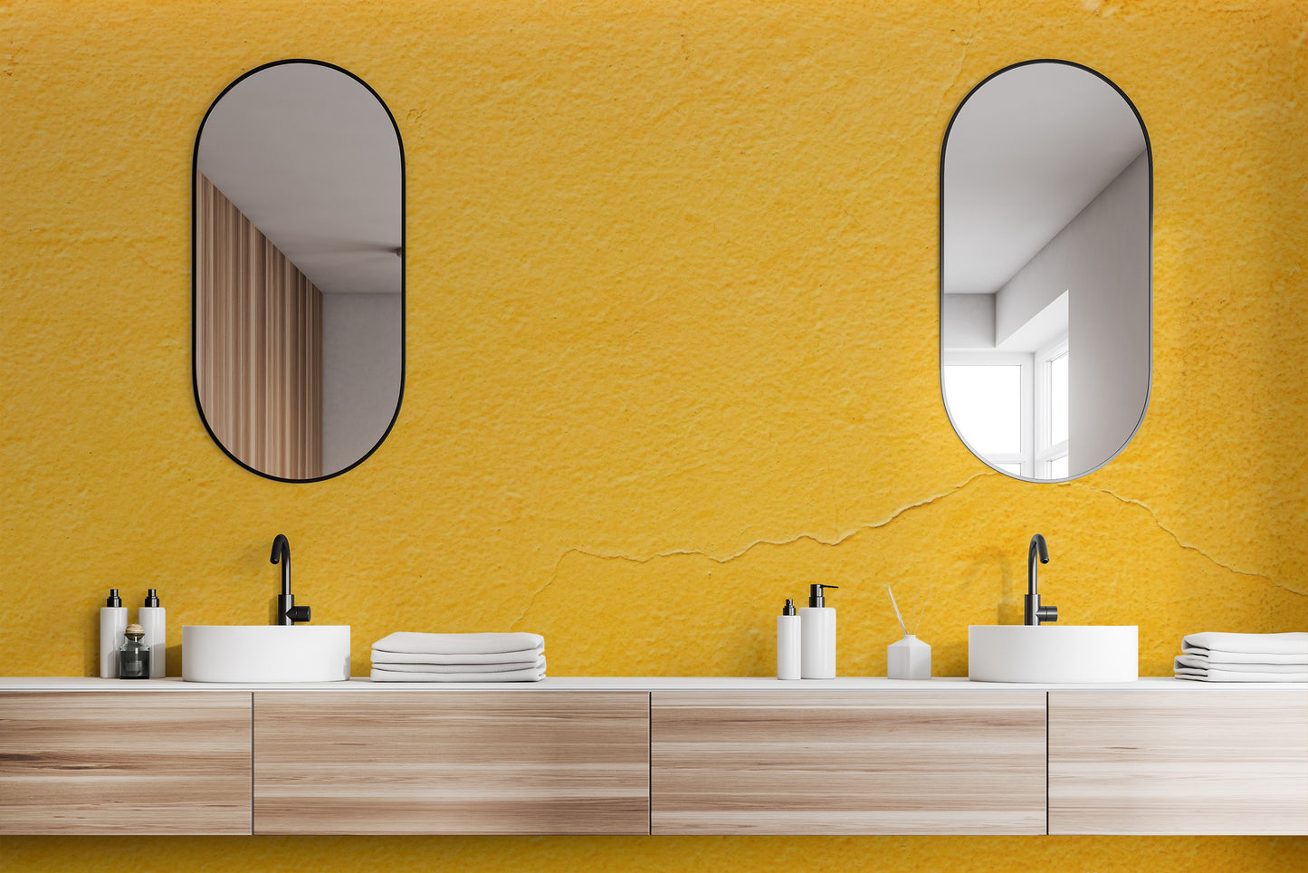 Yellow Textured Wallpaper Mural - Giffywalls