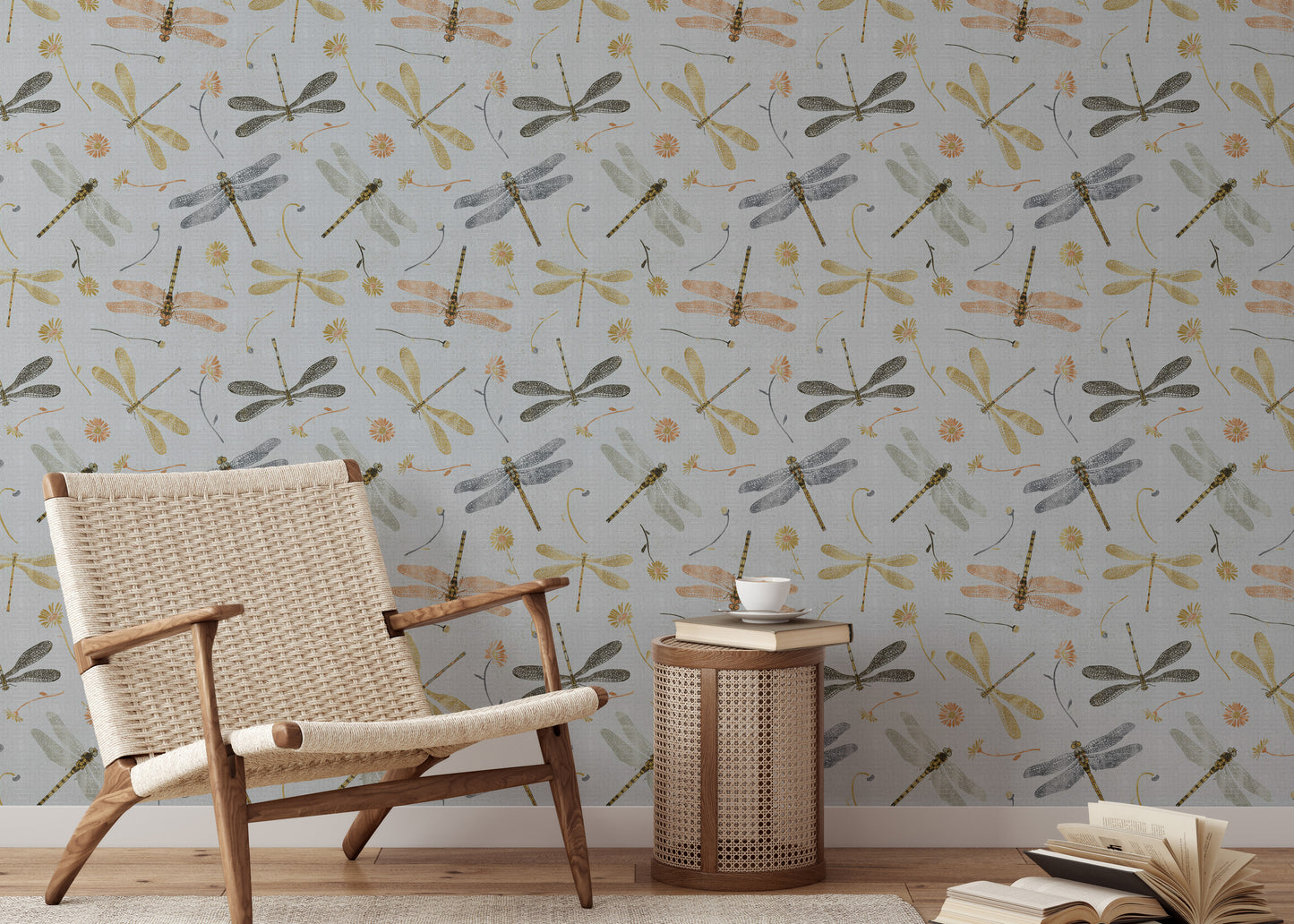 Dragonfly and Damselfly Golden and Gray