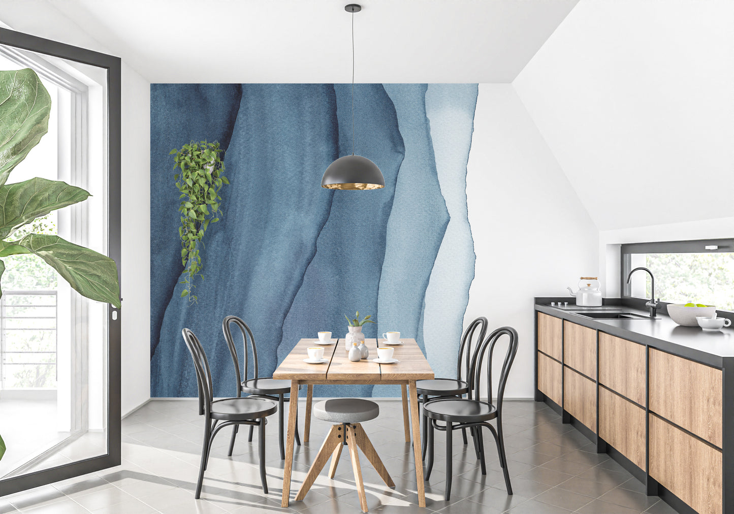 Watercolor Layers Wallpaper for Renters