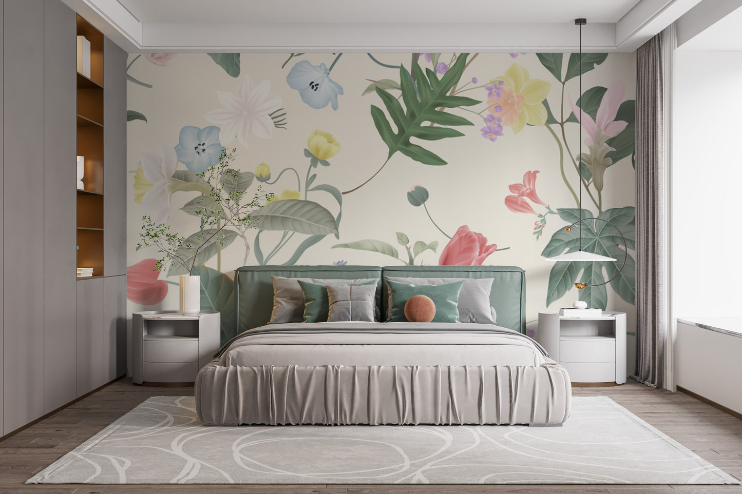 Vintage Wildflower Wallpaper for a Tranquil Space
