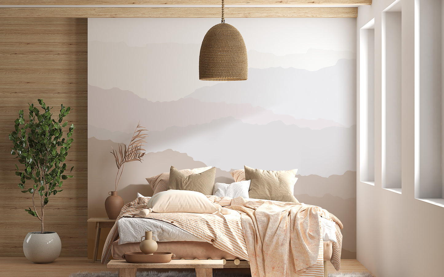 Subtle layered peaks in gradient hues