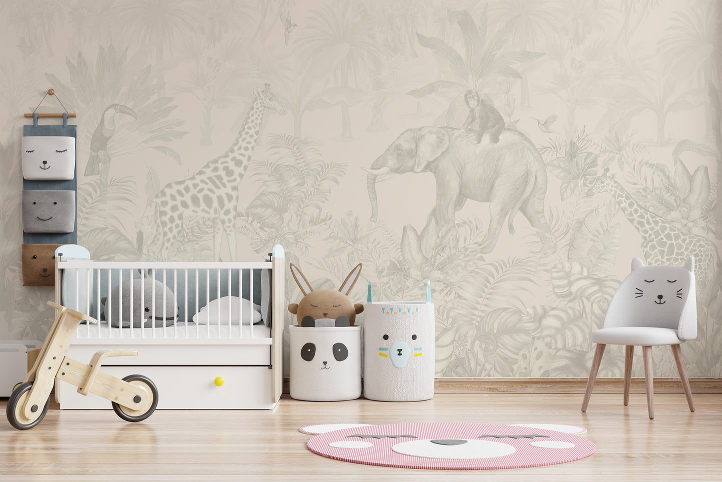 Beige Jungle Wallpaper Mural