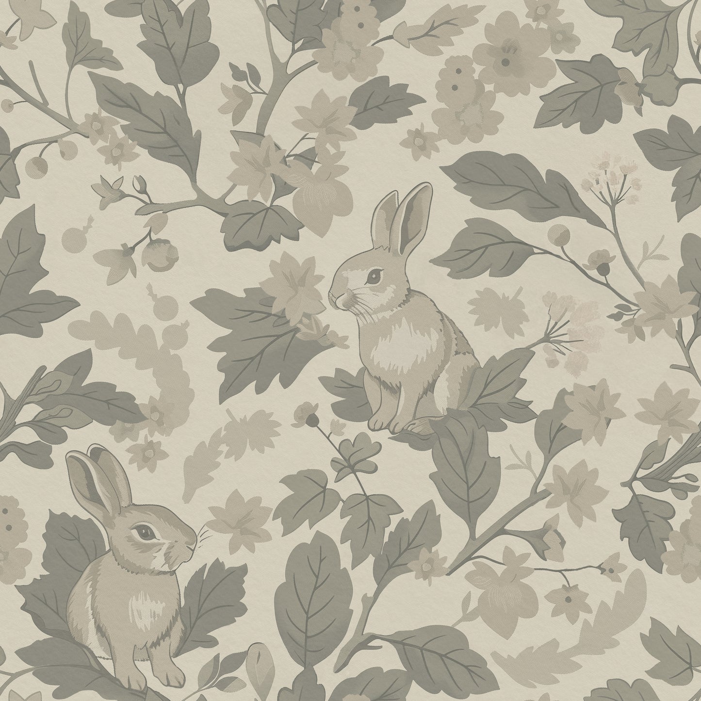 Woodland Garden – Natural Beige Wallpaper