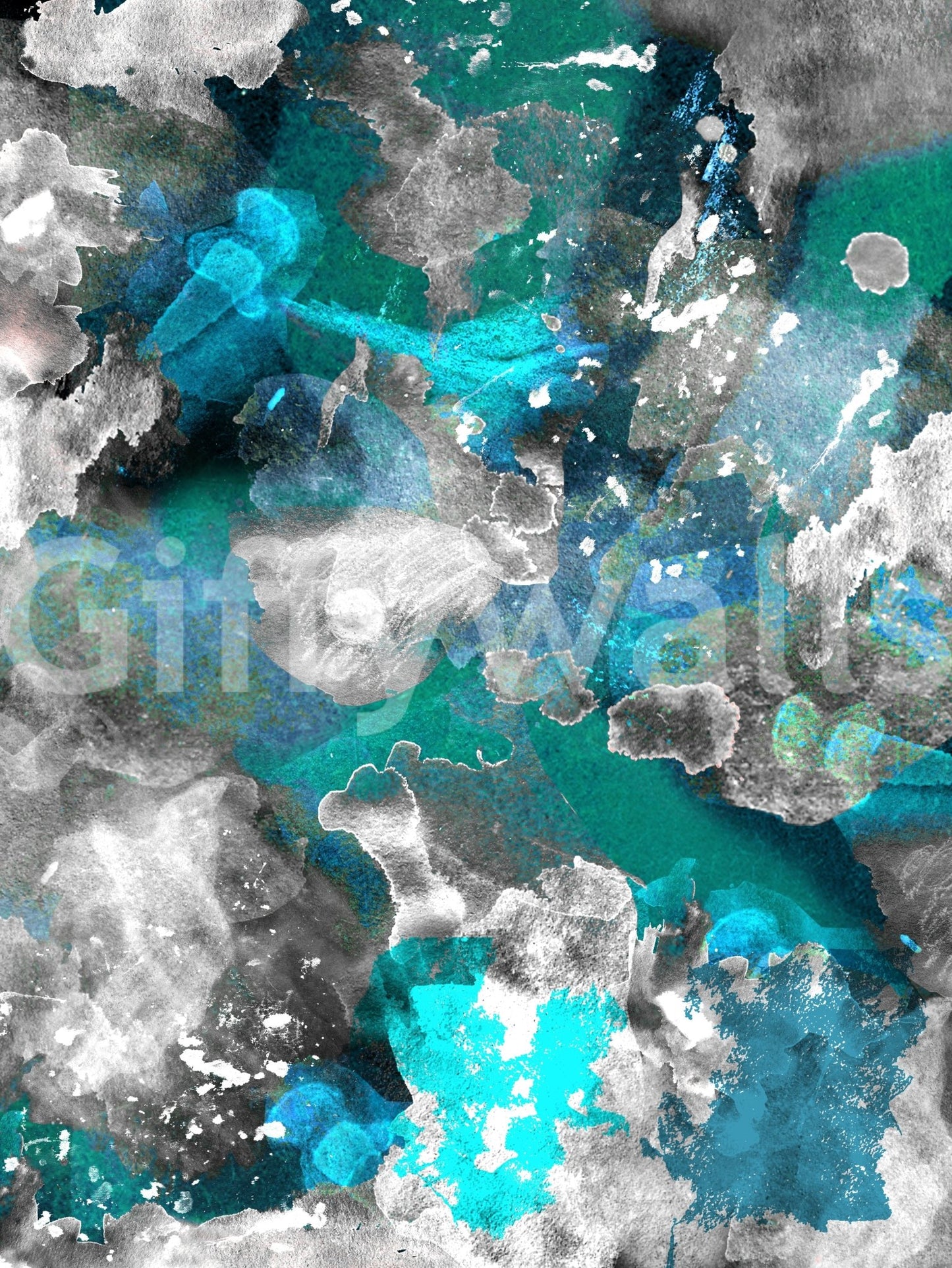 Graphic design Aqua Mundi wall mural for contemporary wall decor