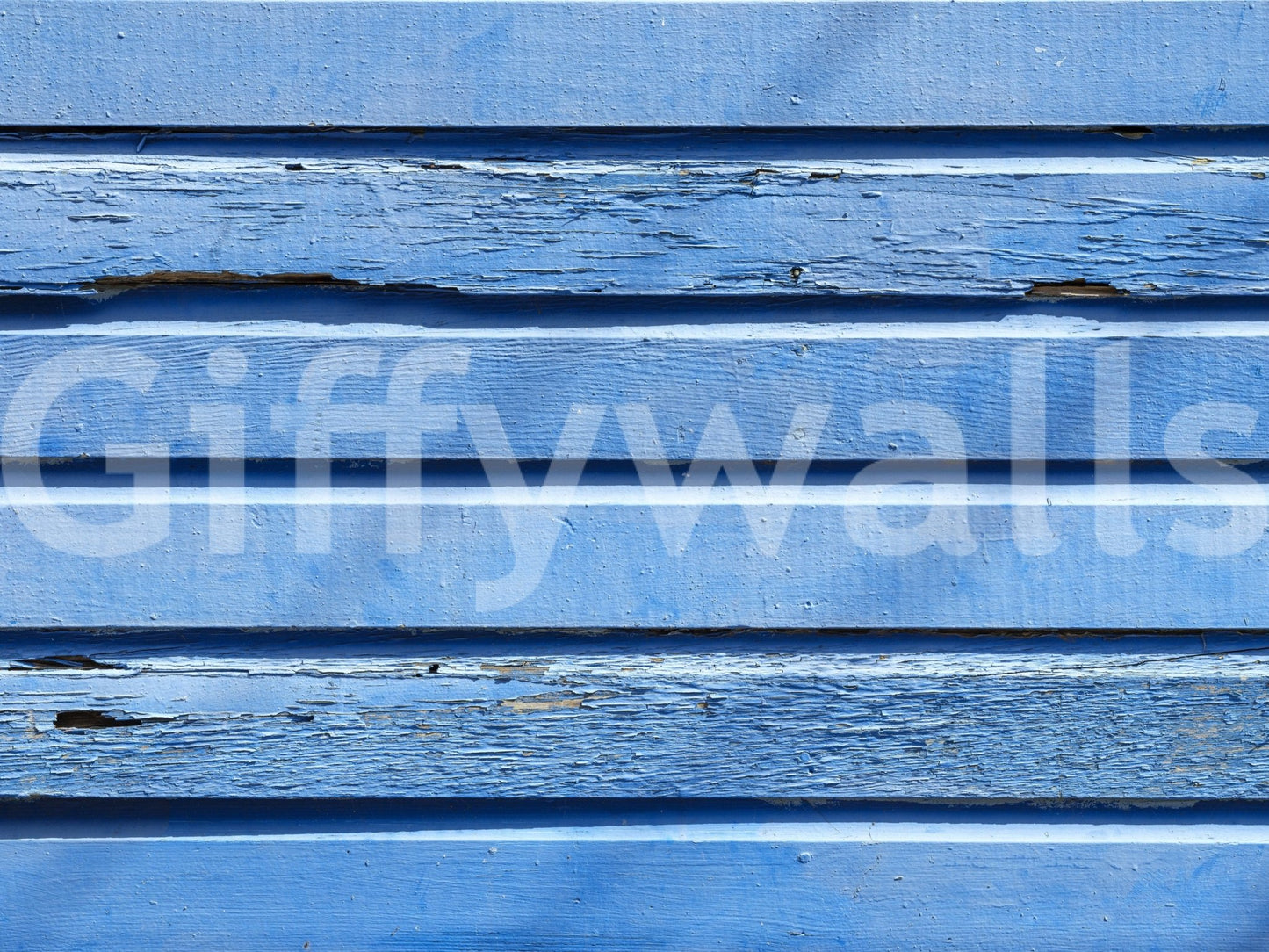 Authentic Aqua Wood Wall print: Horizontal boards, deep blue color.