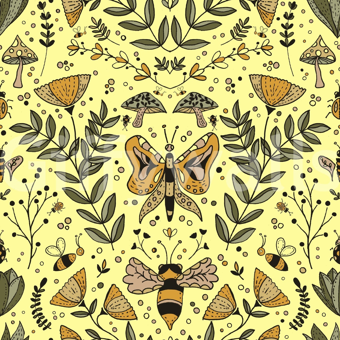 Wallpaper with a fun and cheerful design.