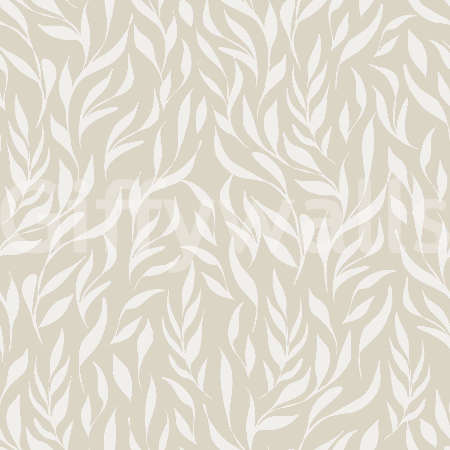 Chic earth tone greenery illustration wall wallpaper.