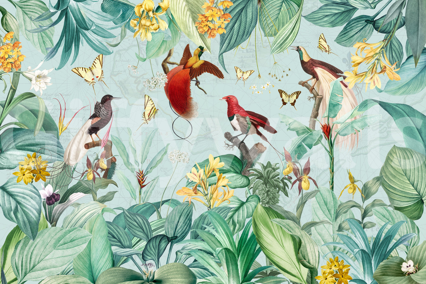 Artistic tropical wallpaper for homes