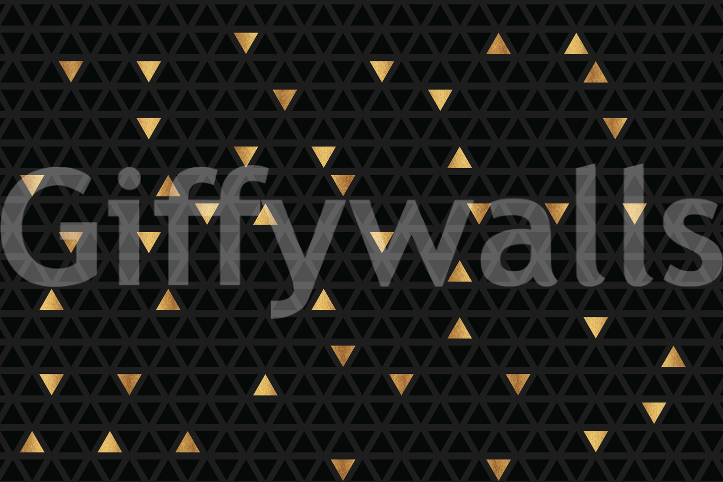 Luxury Black and Gold Triangles Wall Mural