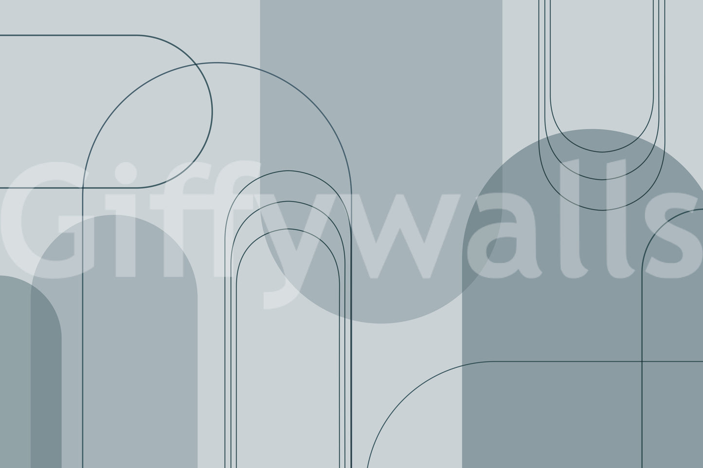 Abstract arch design in blue tones