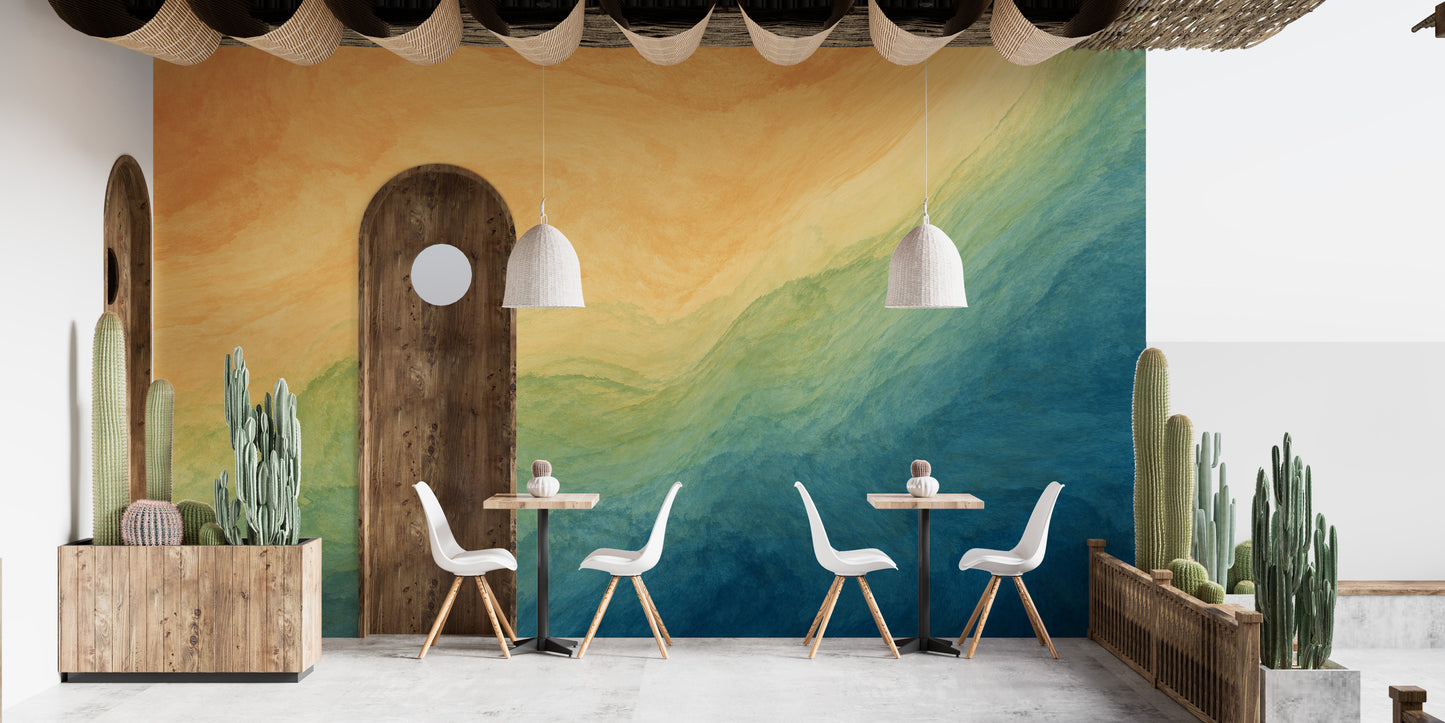 Gradient ombre wallpaper with watercolor charm