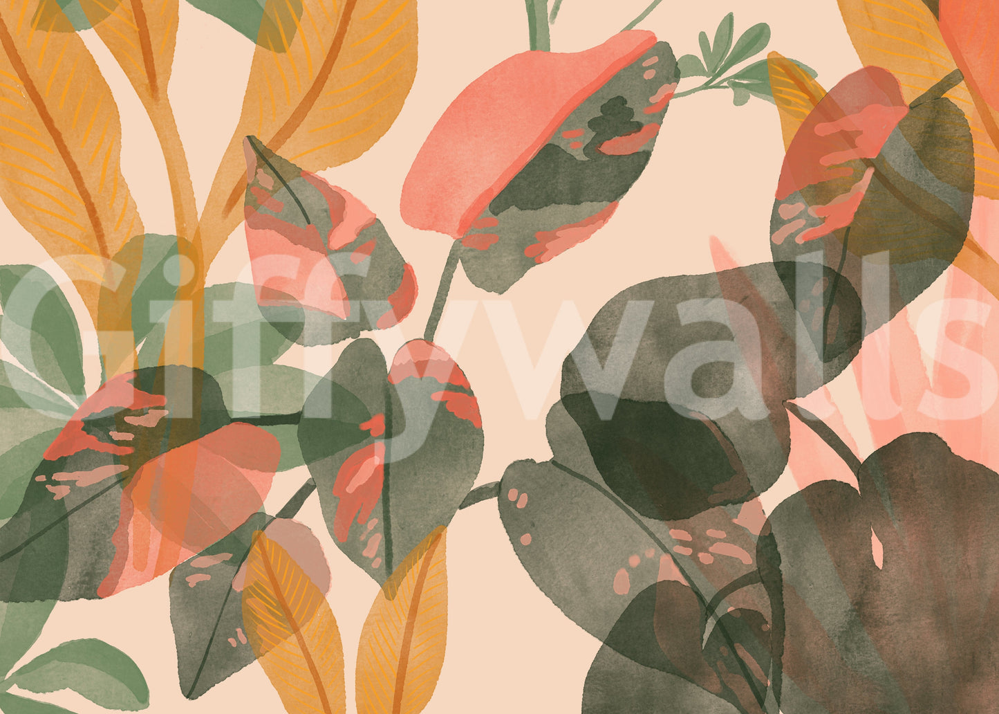 A high-quality serene flower wall mural for walls.