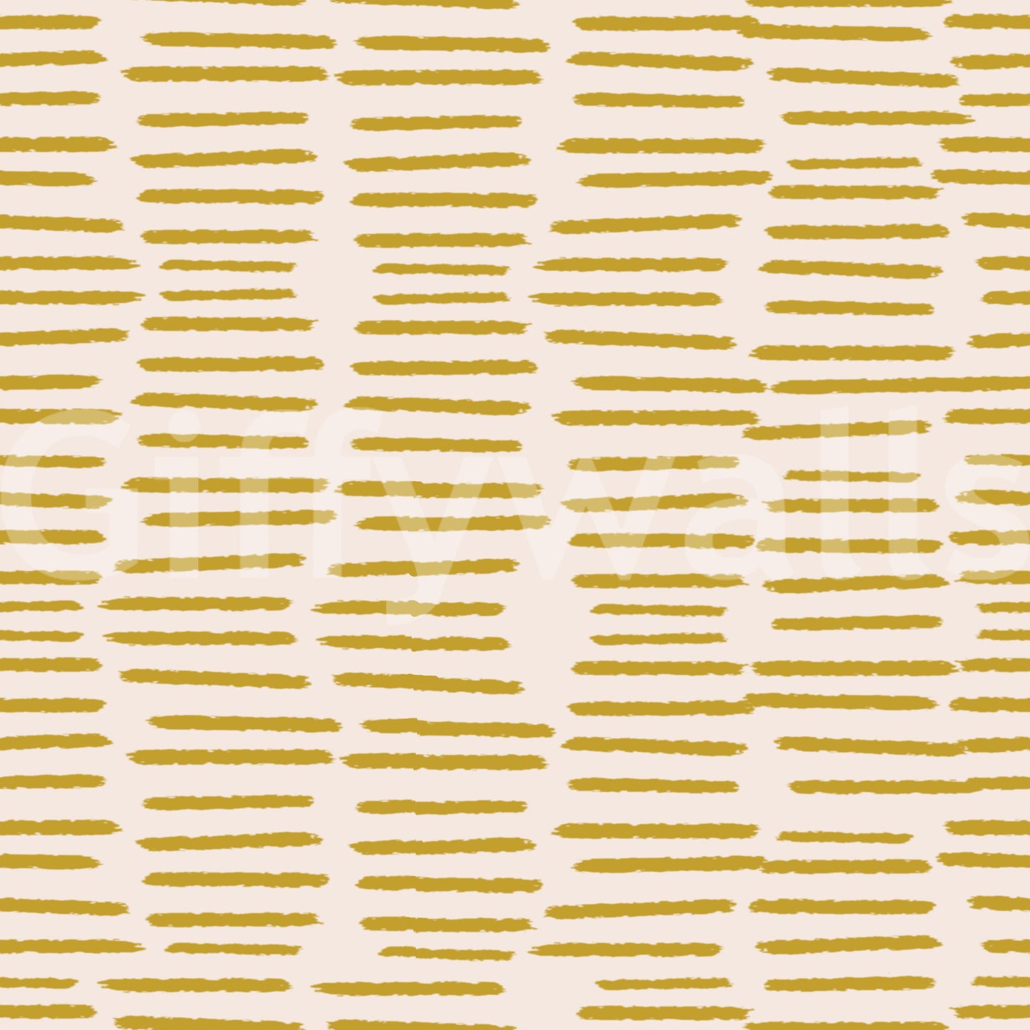 Organic Brush Strokes Pattern - Minimalist Boho Stripes Mustard Yellow Wallpaper
