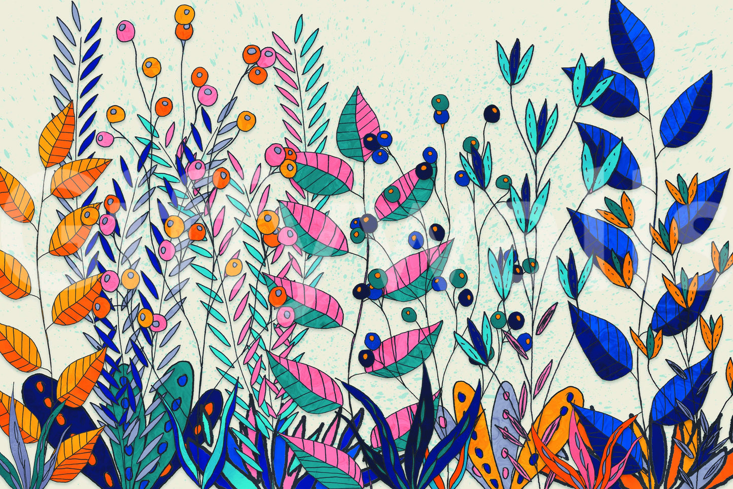 Eclectic Bold Garden Wall Mural