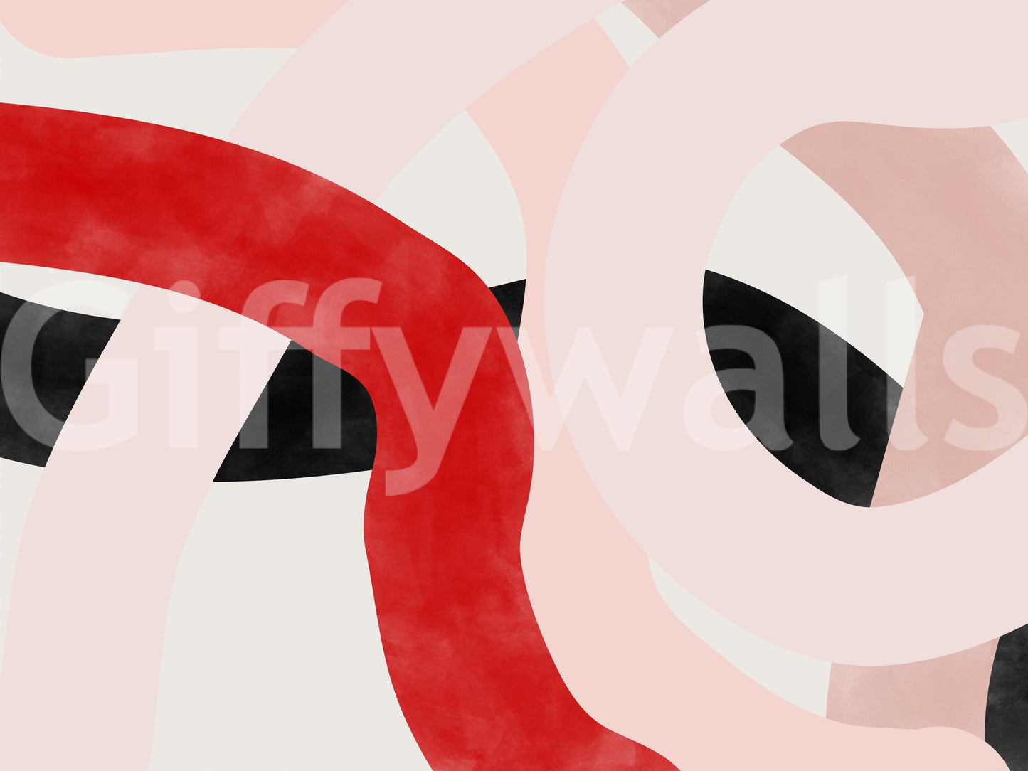A calming abstract design wallpaper mural that defines a space.