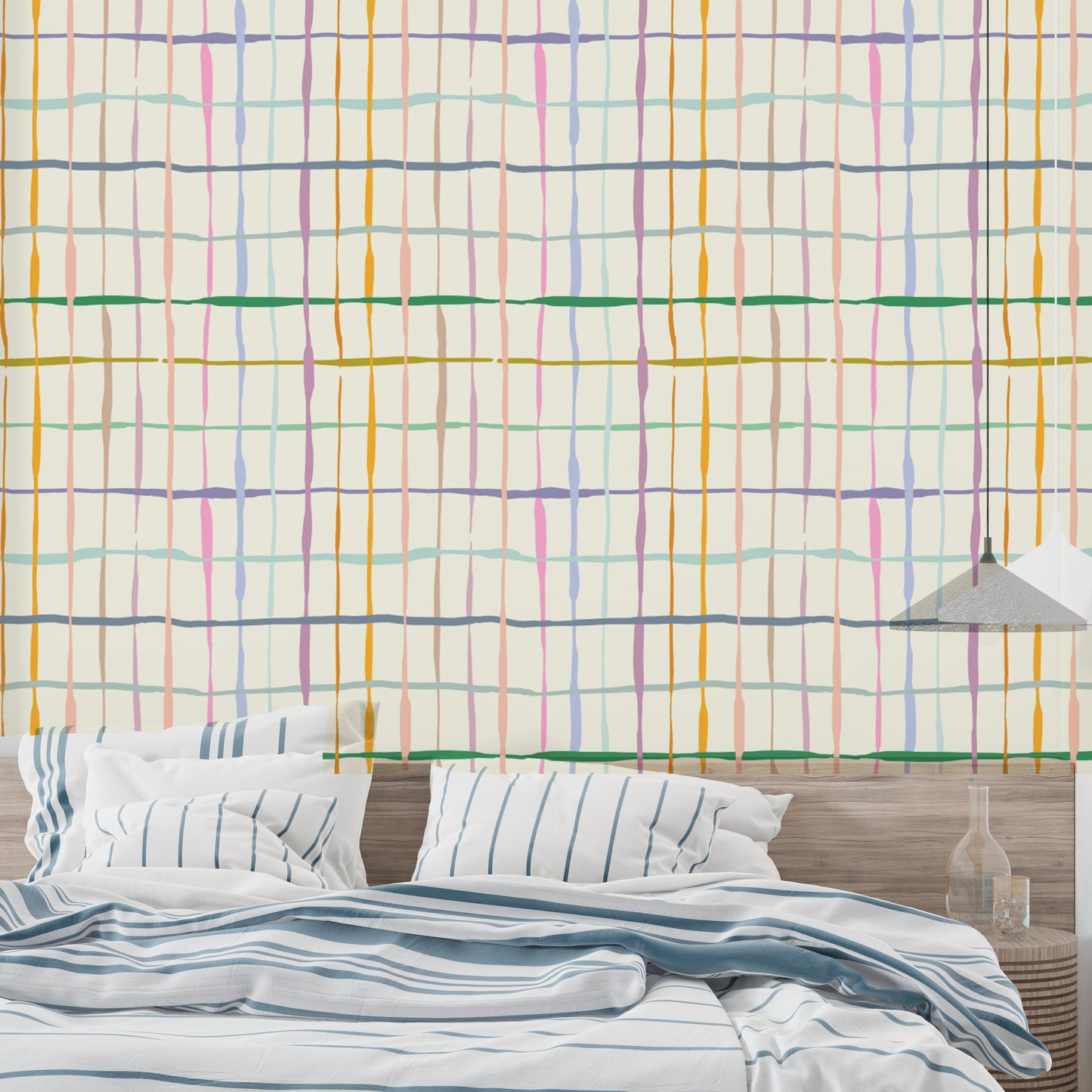 Soft HydroTartan wallpaper combining watercolor and tartan art.