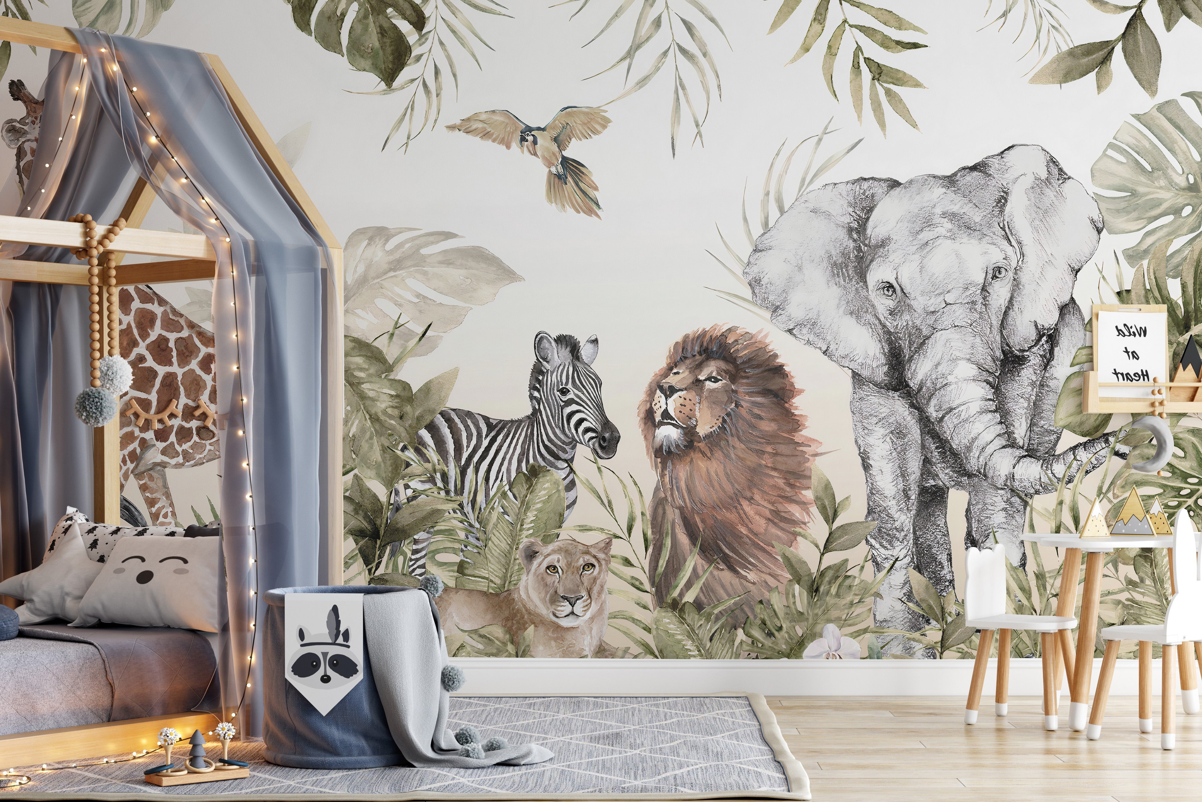 Shop Tropical Animal Artistry Nursery Room Wall Mural