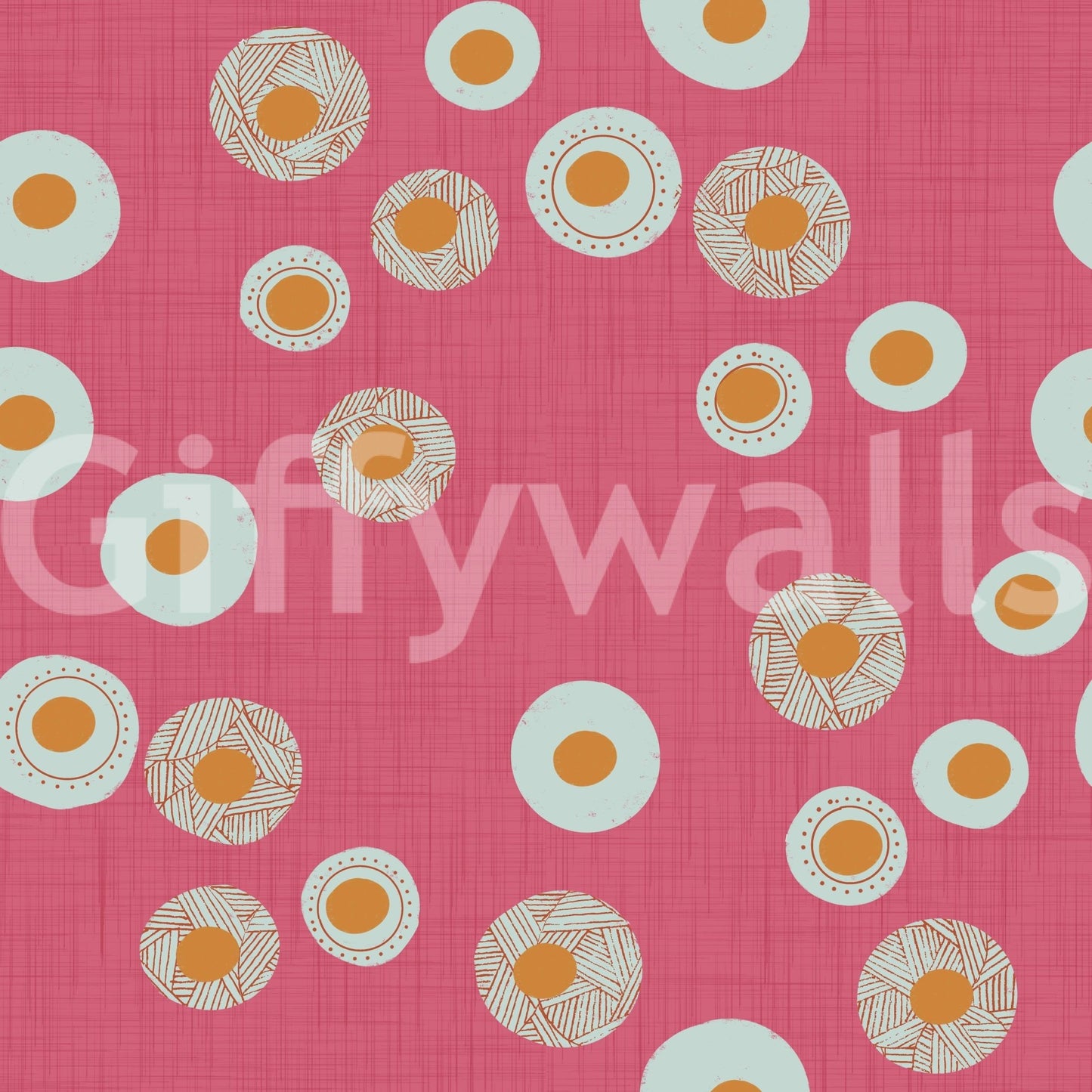 Cozy Scandi Folk Dot Floral Rose Clay - Craft Circle Wallpaper