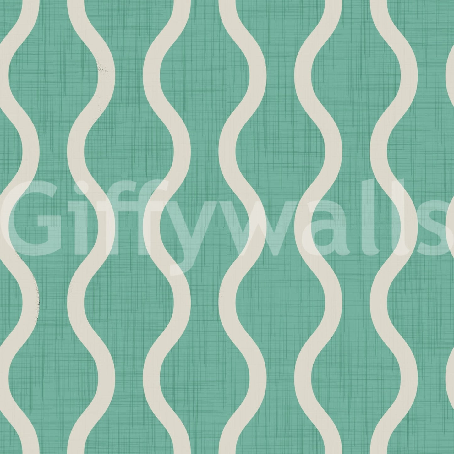 Cozy Scandi Folk Wavy Stripe Sage Mint - Craft Stripe Wallpaper