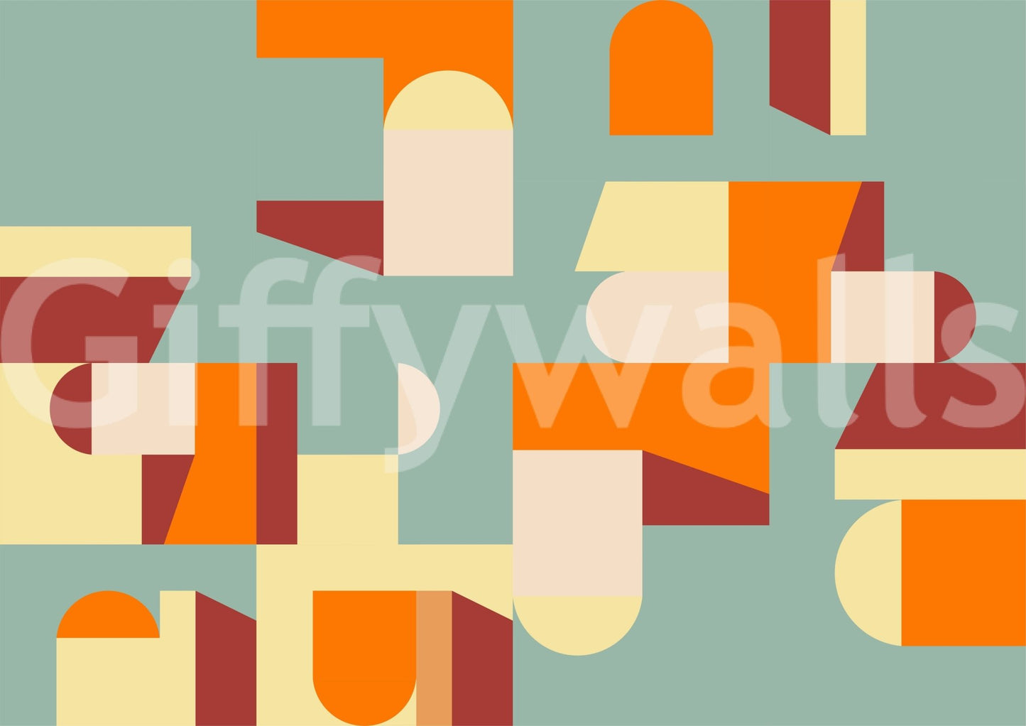 Crisp Air and Warmth - Abstract Geometric Wall Mural