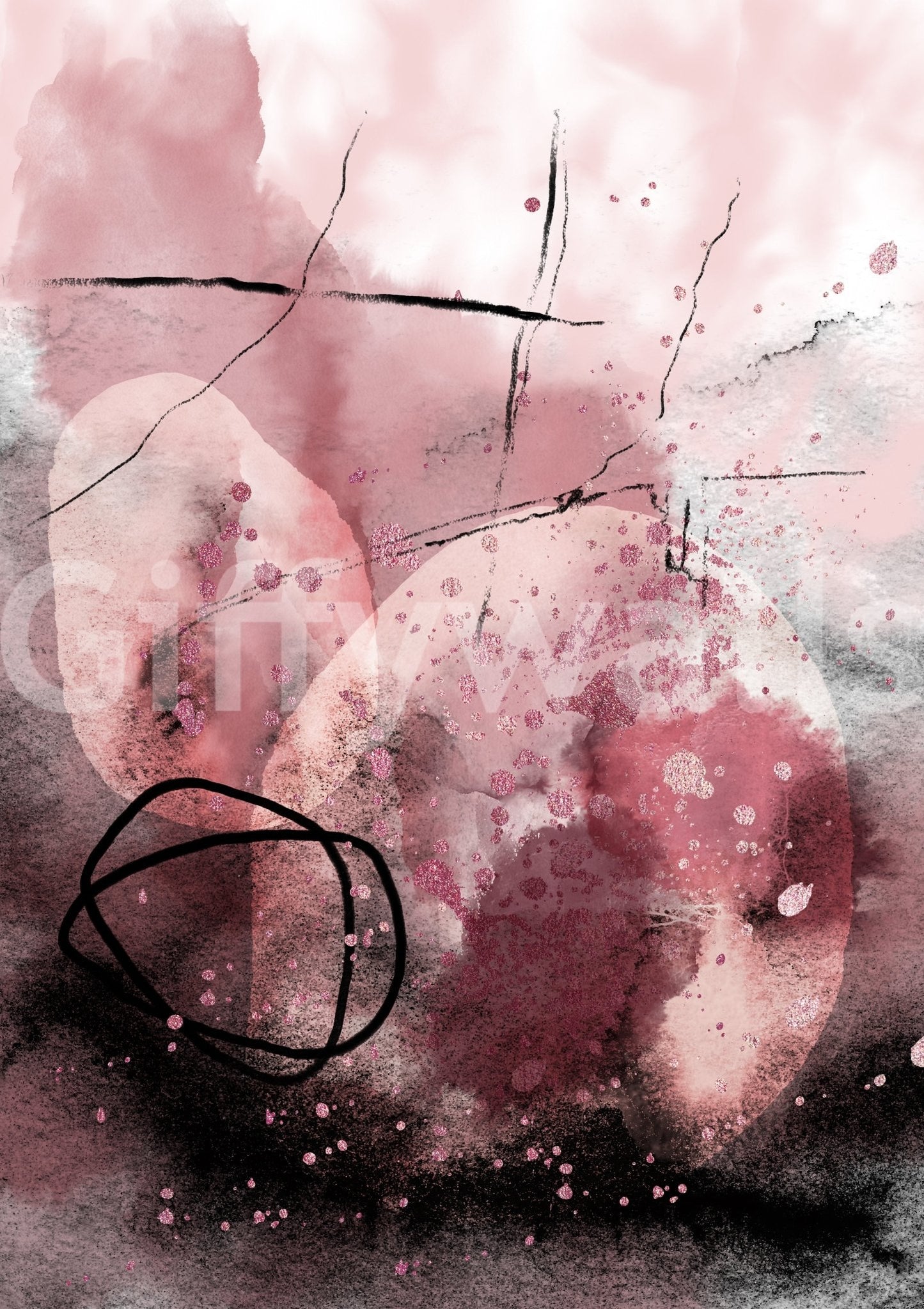 Purple and blue mural art