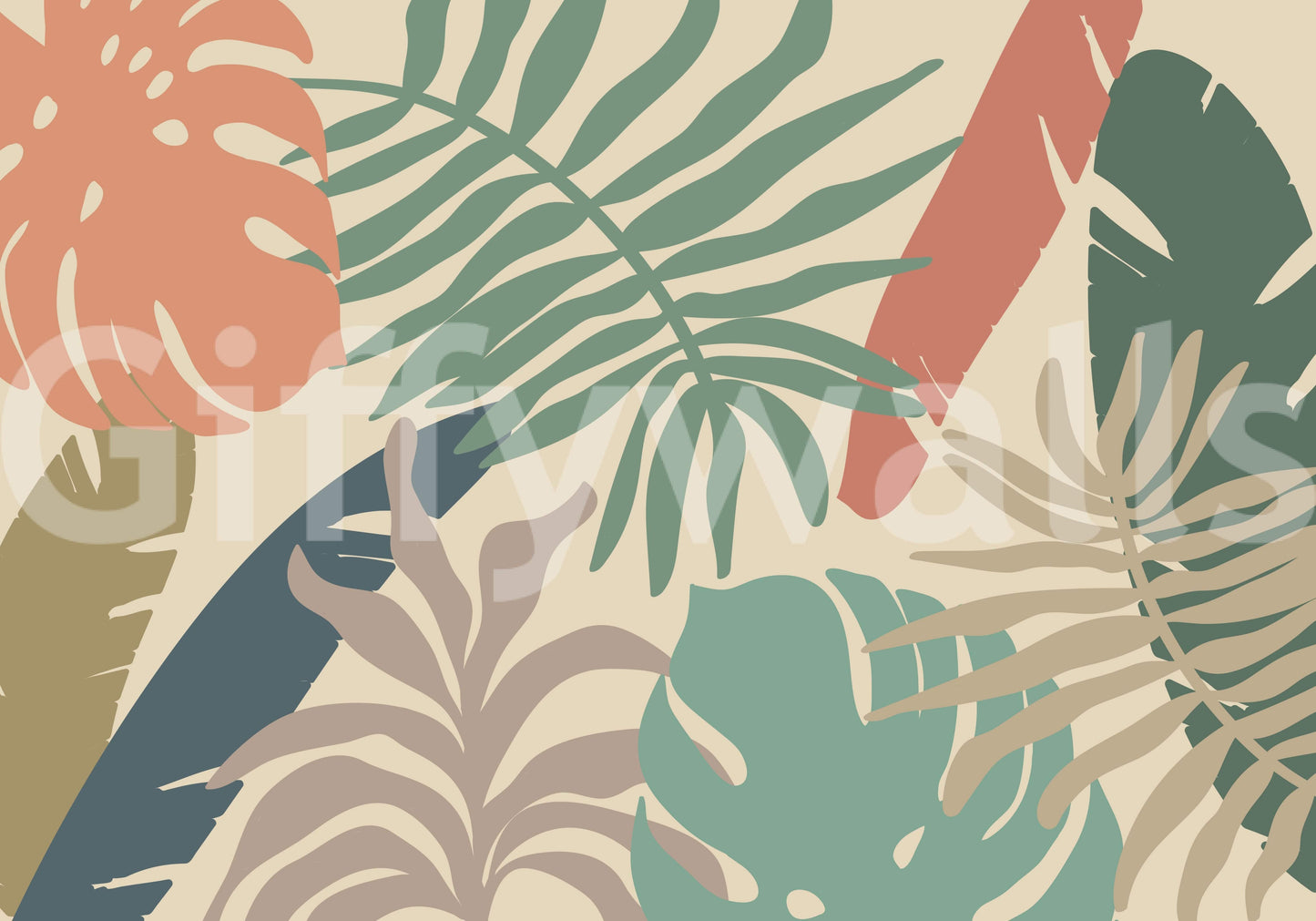 A high-quality exotic plant wall mural for walls.