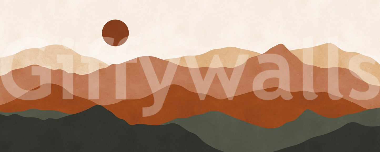 The Earthy Mountain Hues mural makes a sophisticated and subtle statement.