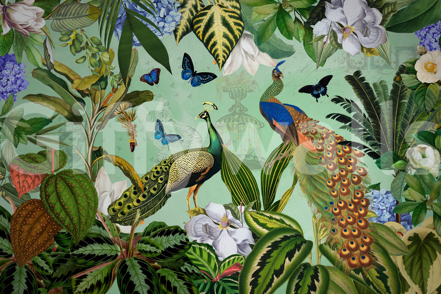 Wallpaper with delicate natural motifs