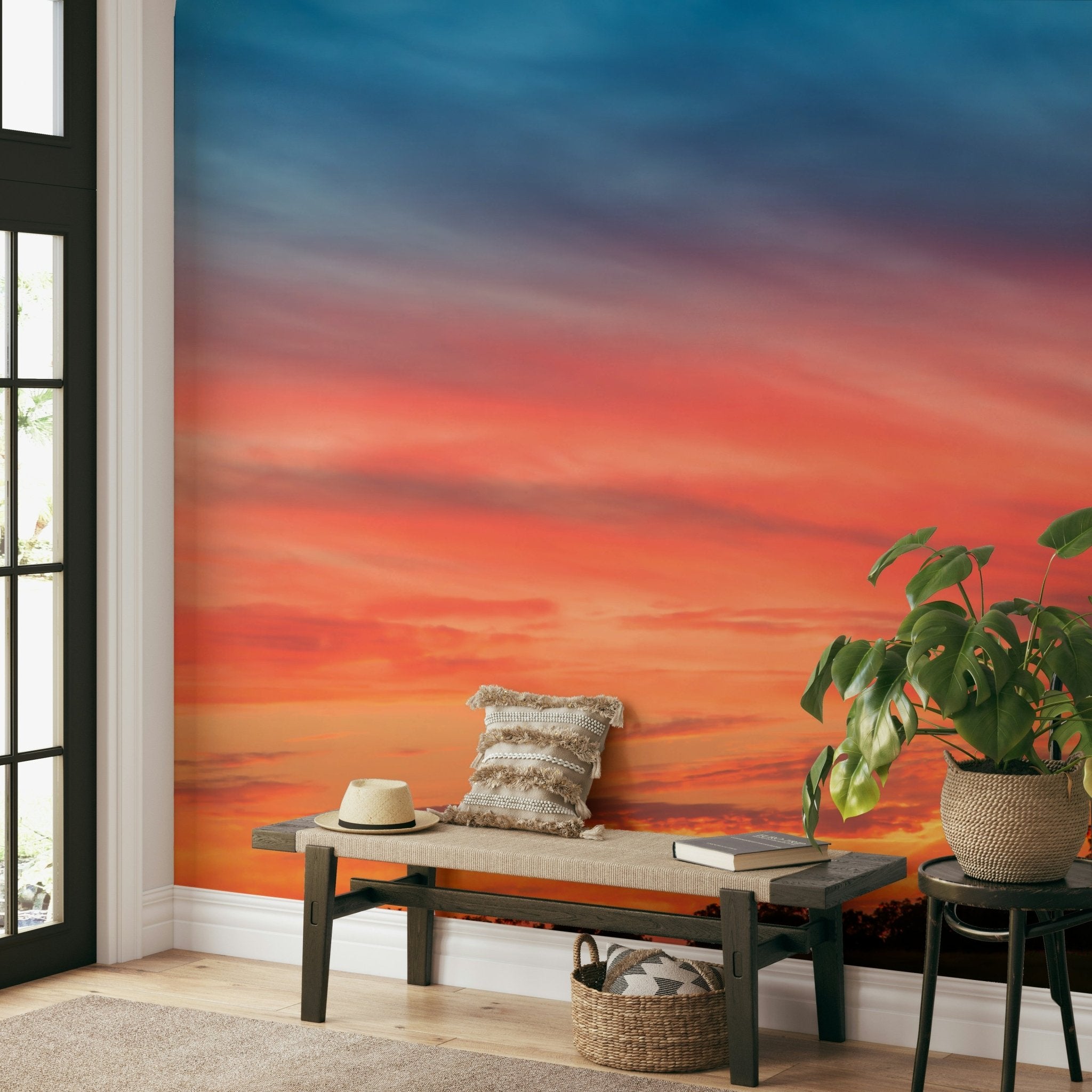 Ethereal Sunset Landscape Wallpaper Mural | Calming Wall Decor