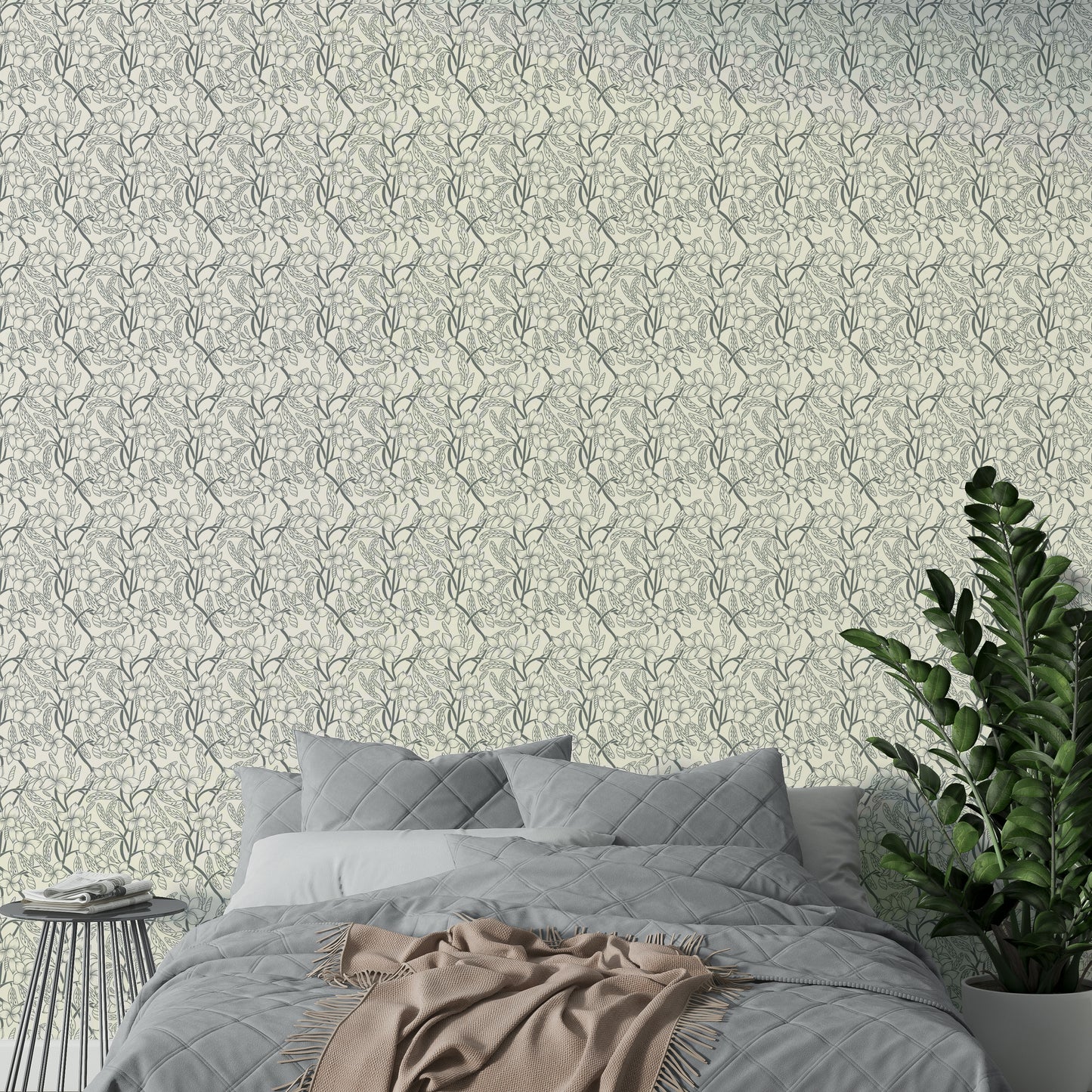 Stylish wallpaper for walls with still floral illustrations