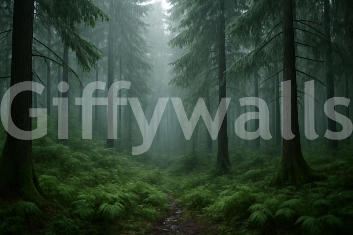 Quiet foggy forest wall art