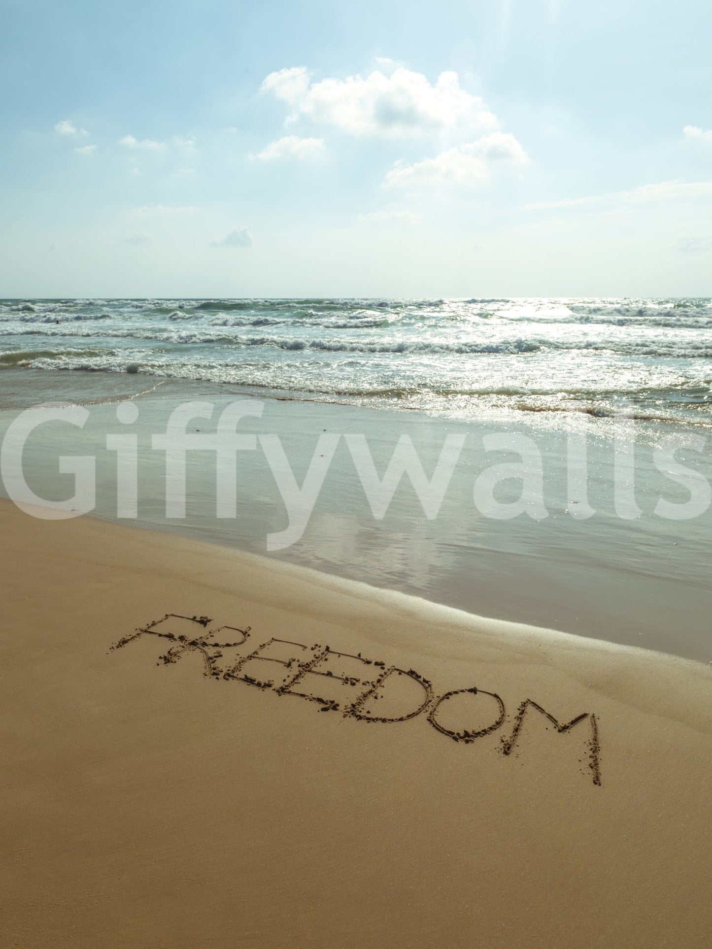 The wallpaper has a smooth, non-reflective matte finish.