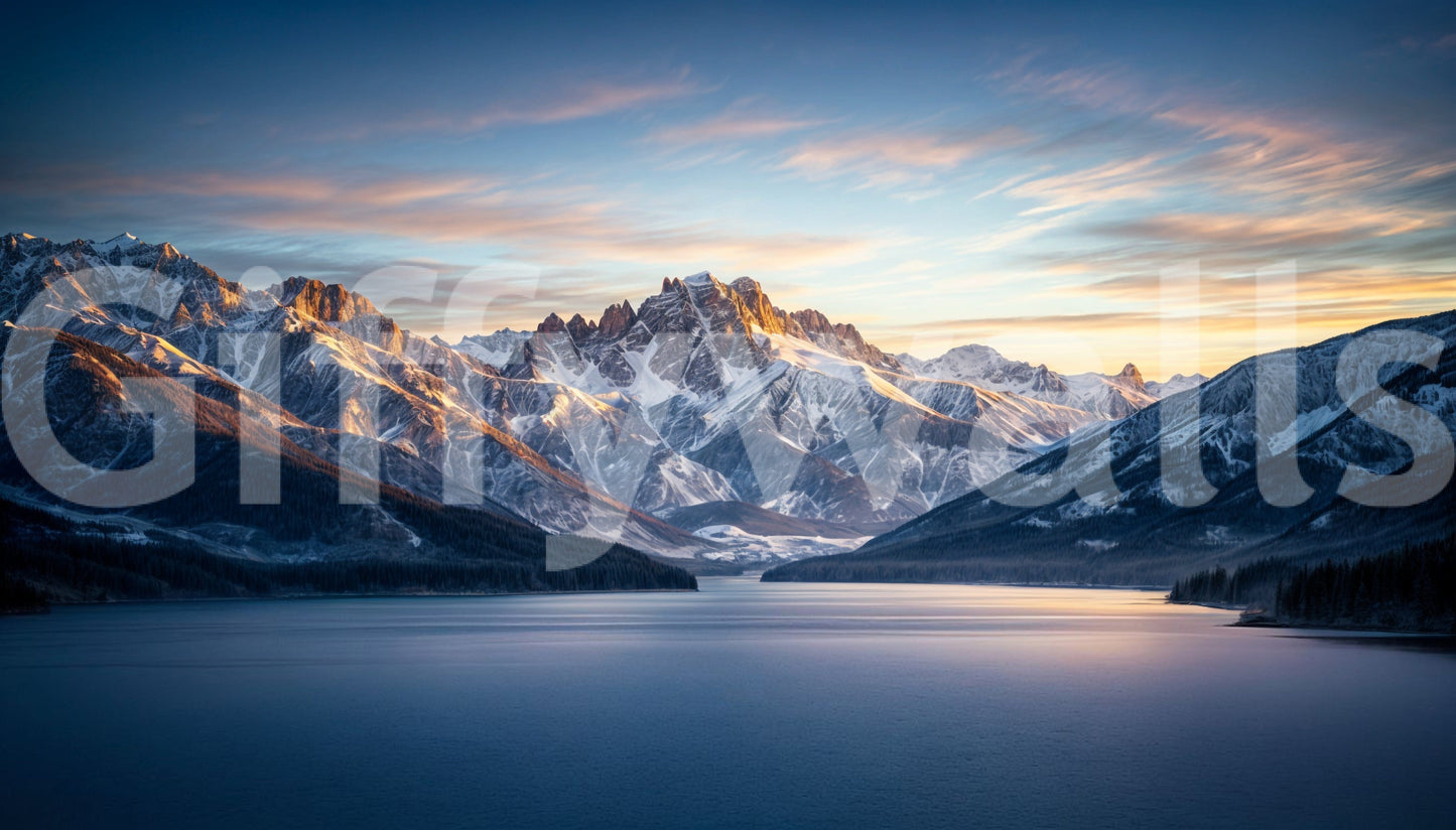 A detail of the warm tones in the snow and sky.