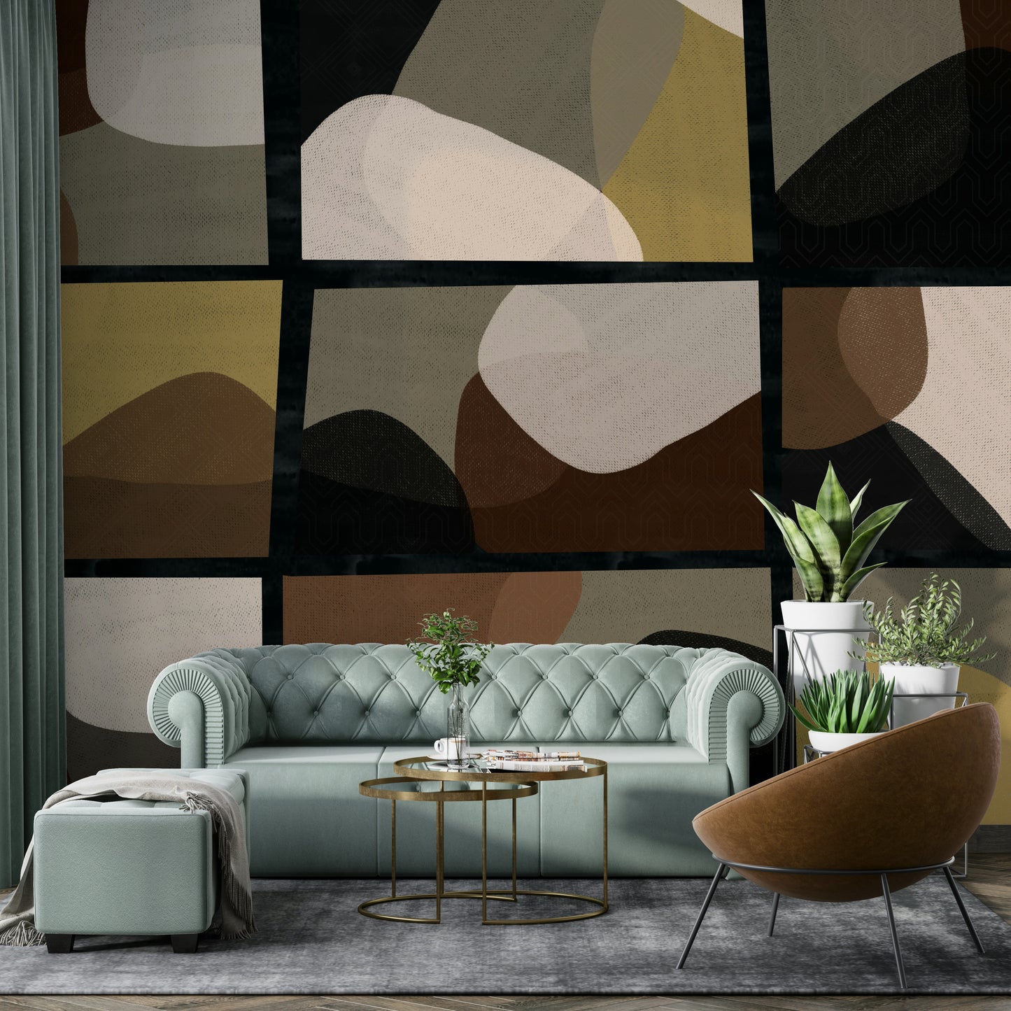 Stone block pattern wall design