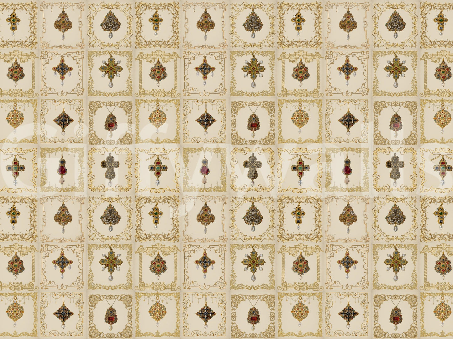 Gilded Relics Pattern Wall Mural