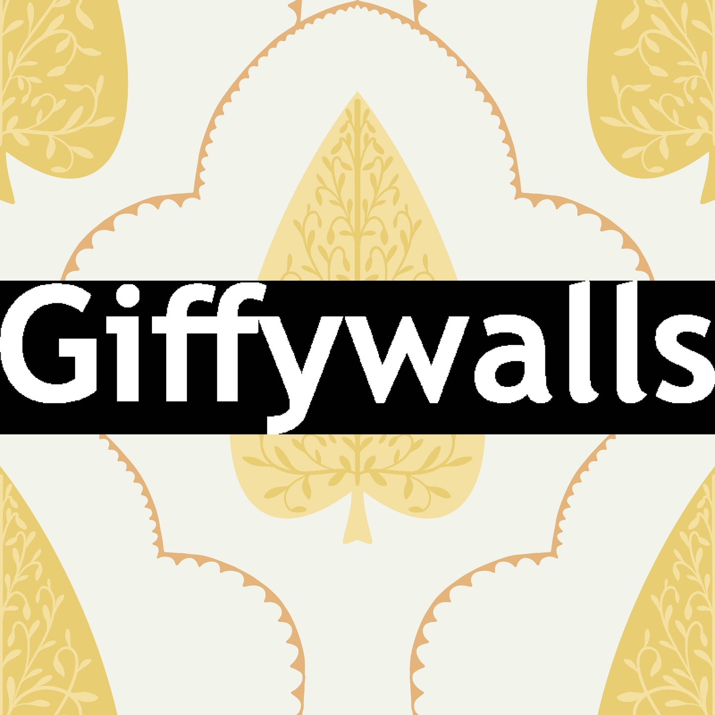 Regal leaf silhouette wall mural, Golden Branch, rich decorative accent piece.