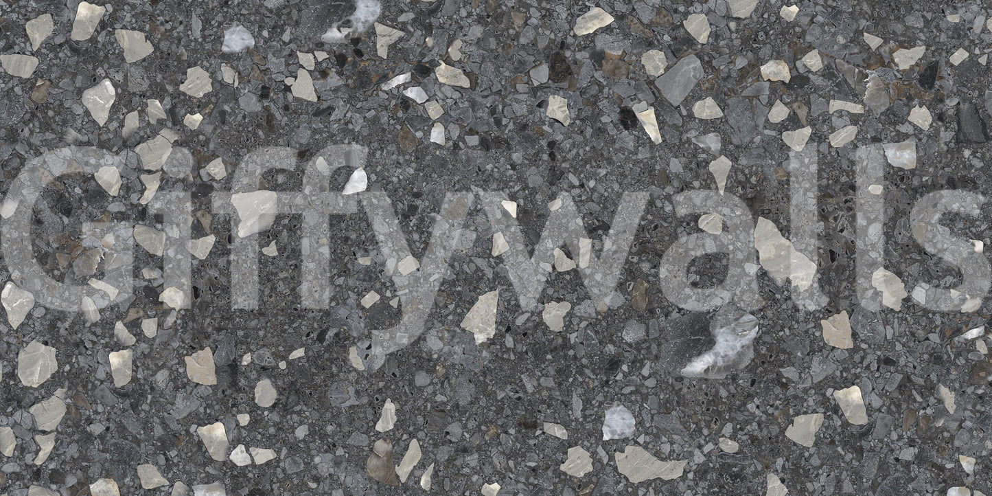 Dramatic Terrazzo wall mural. Coarse marble chip texture.