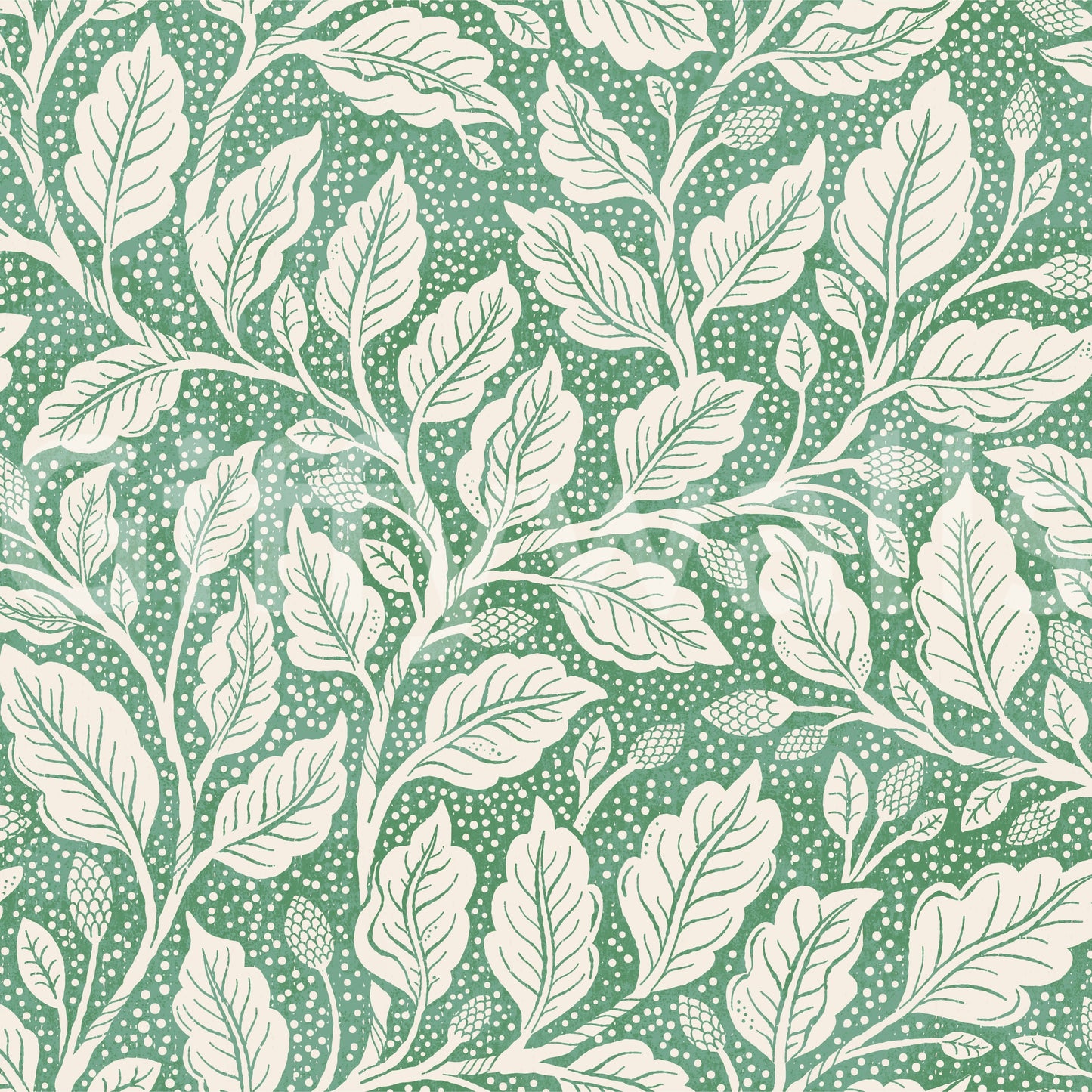 Green sprouting branch wall decor idea