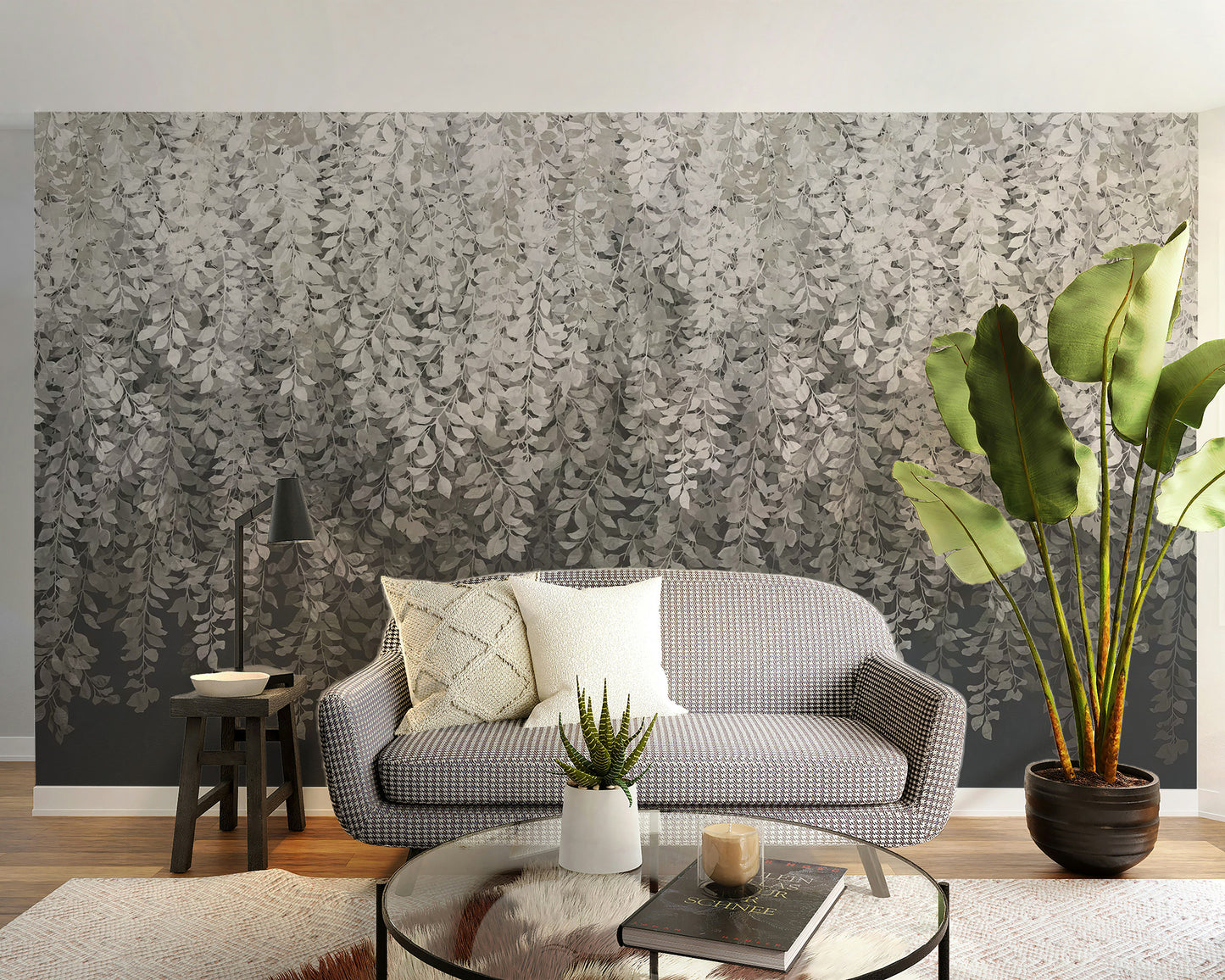 Graceful cascading leaves in grey
