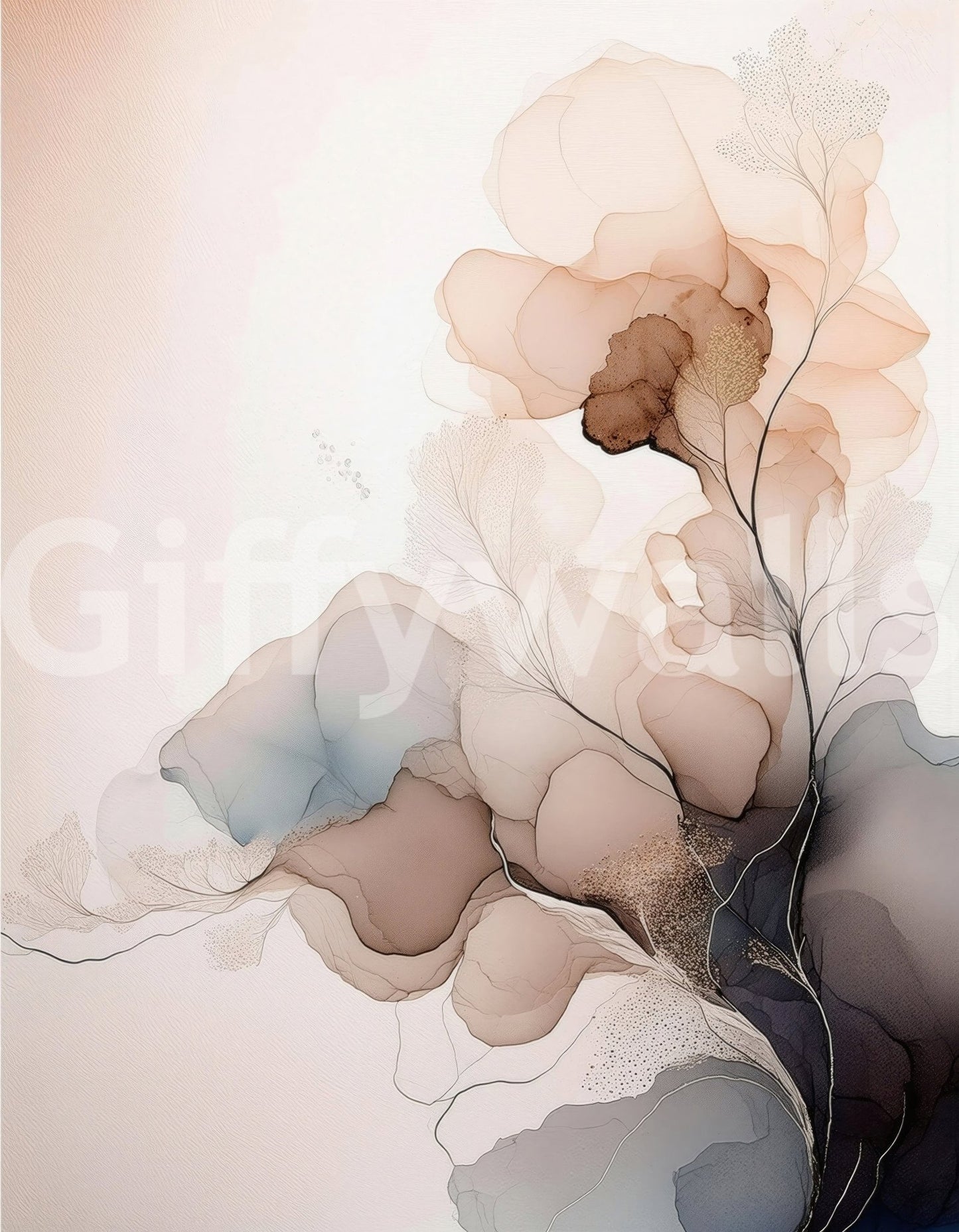 Ink Bloom Wall Mural