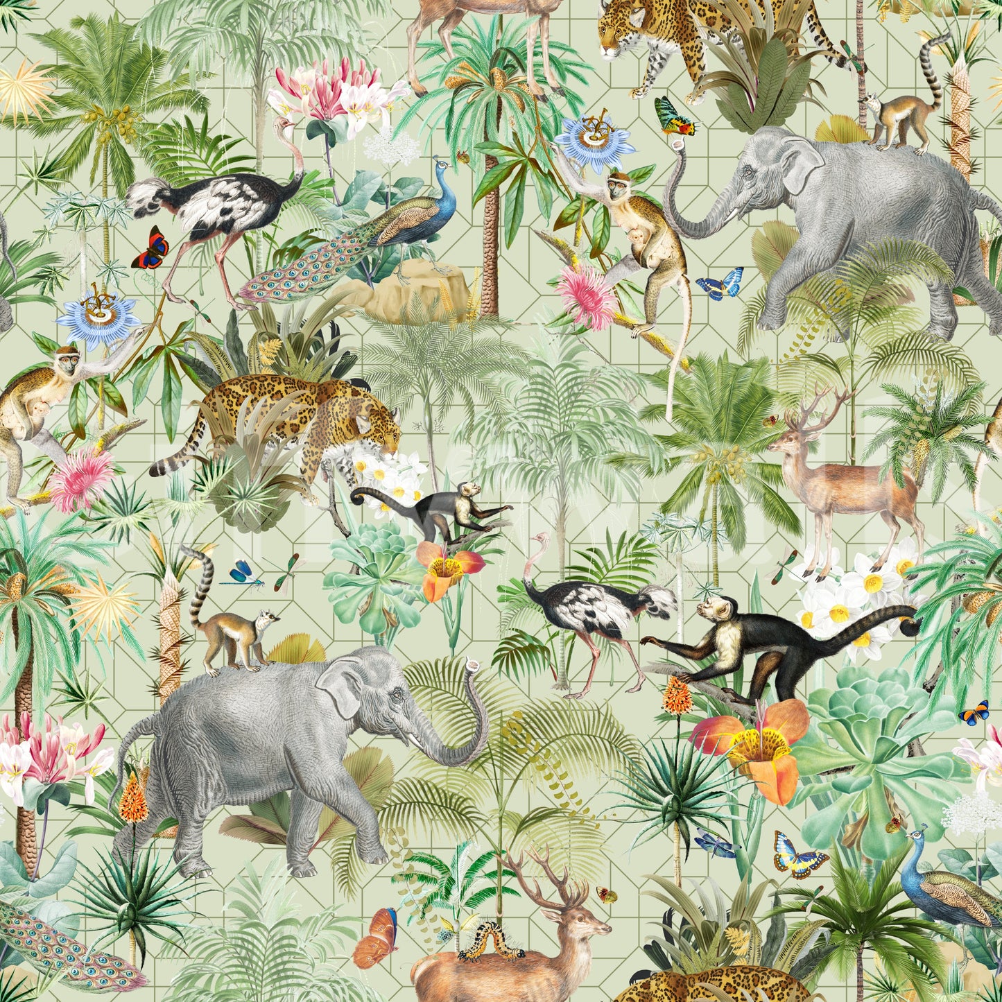 Luxurious tropical wallpaper with bold foliage and rich botanical patterns.