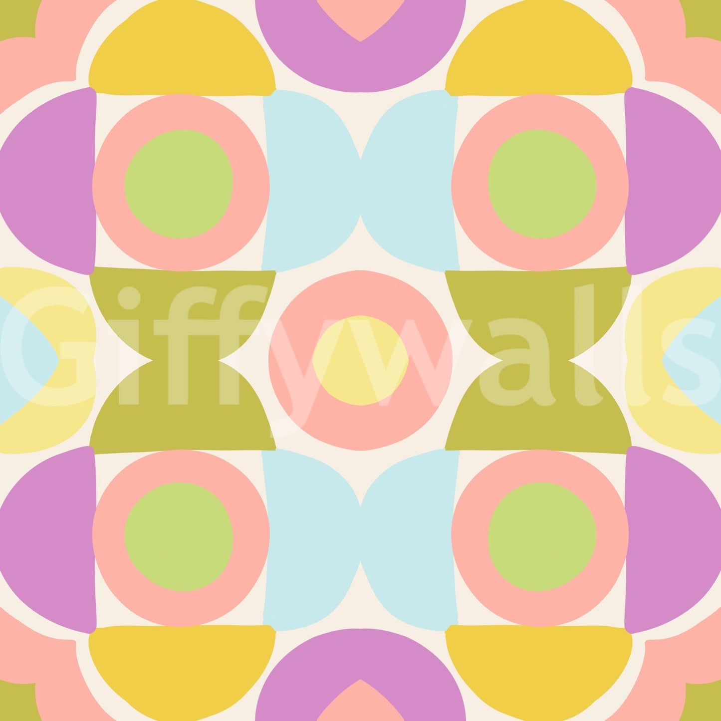 Bold, colorful Kaleidoscope Kisses wallpaper for accent walls