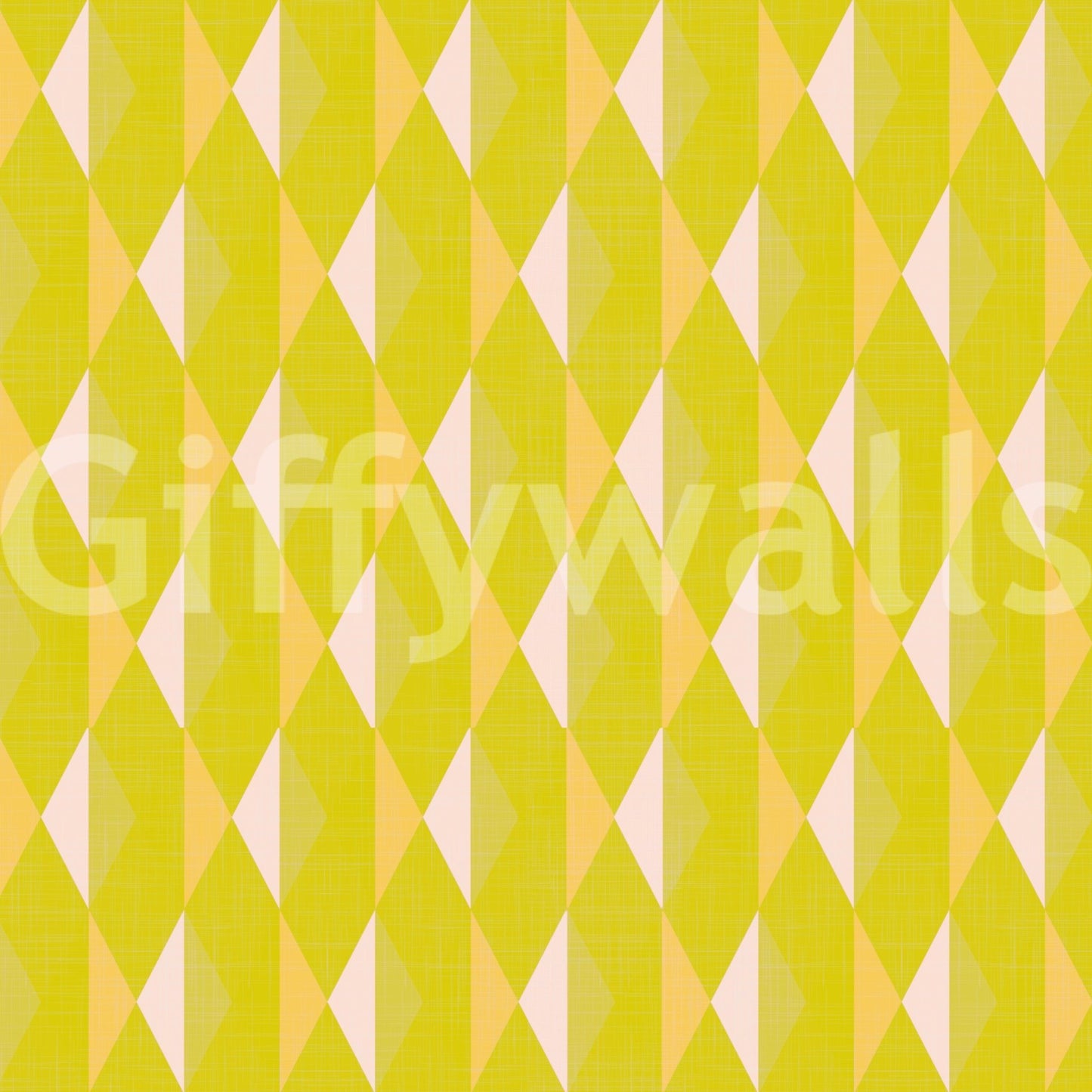 Lemon Rhombus wall mural shows seamless diamond pattern