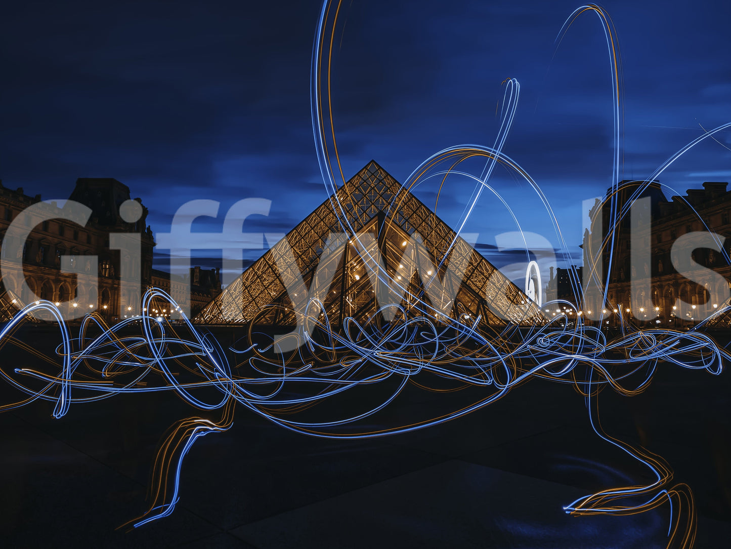 Illuminated Louvre Wall Mural -2302927