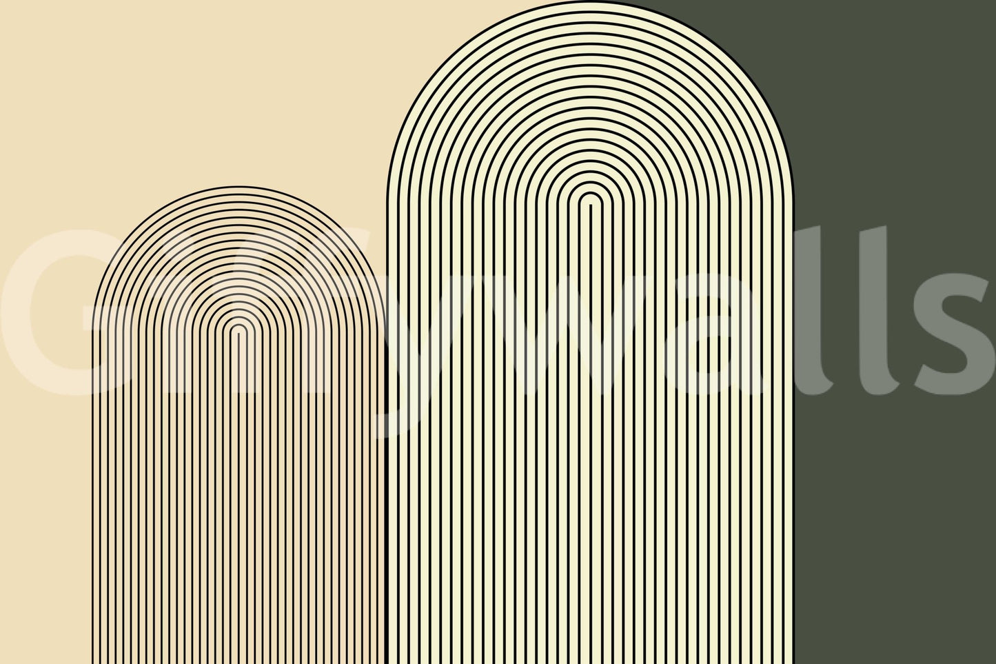 M-C Geo No 01 - Minimalist Arch Wall Mural