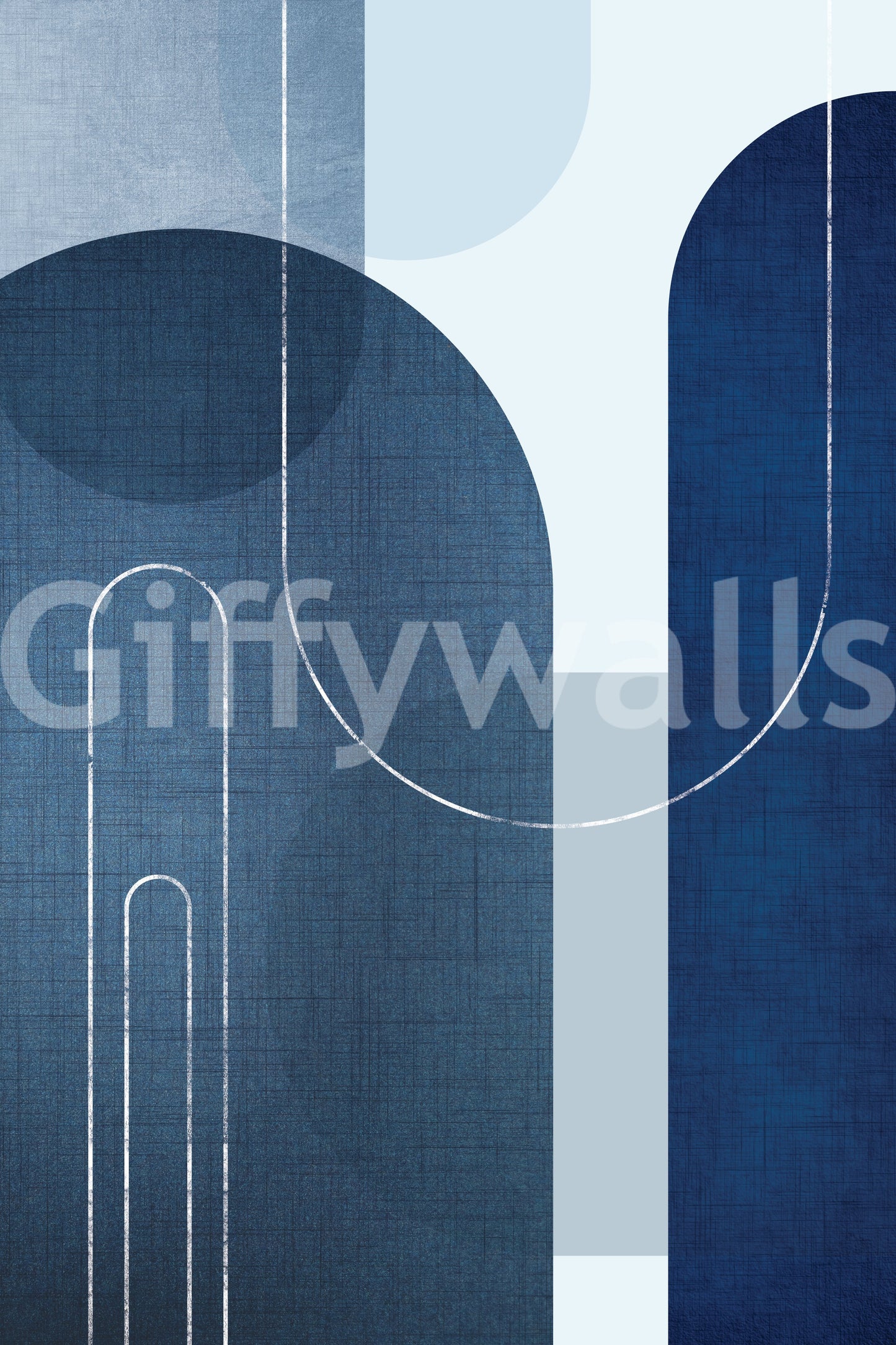 Elegant blue linen texture wall mural for home interiors